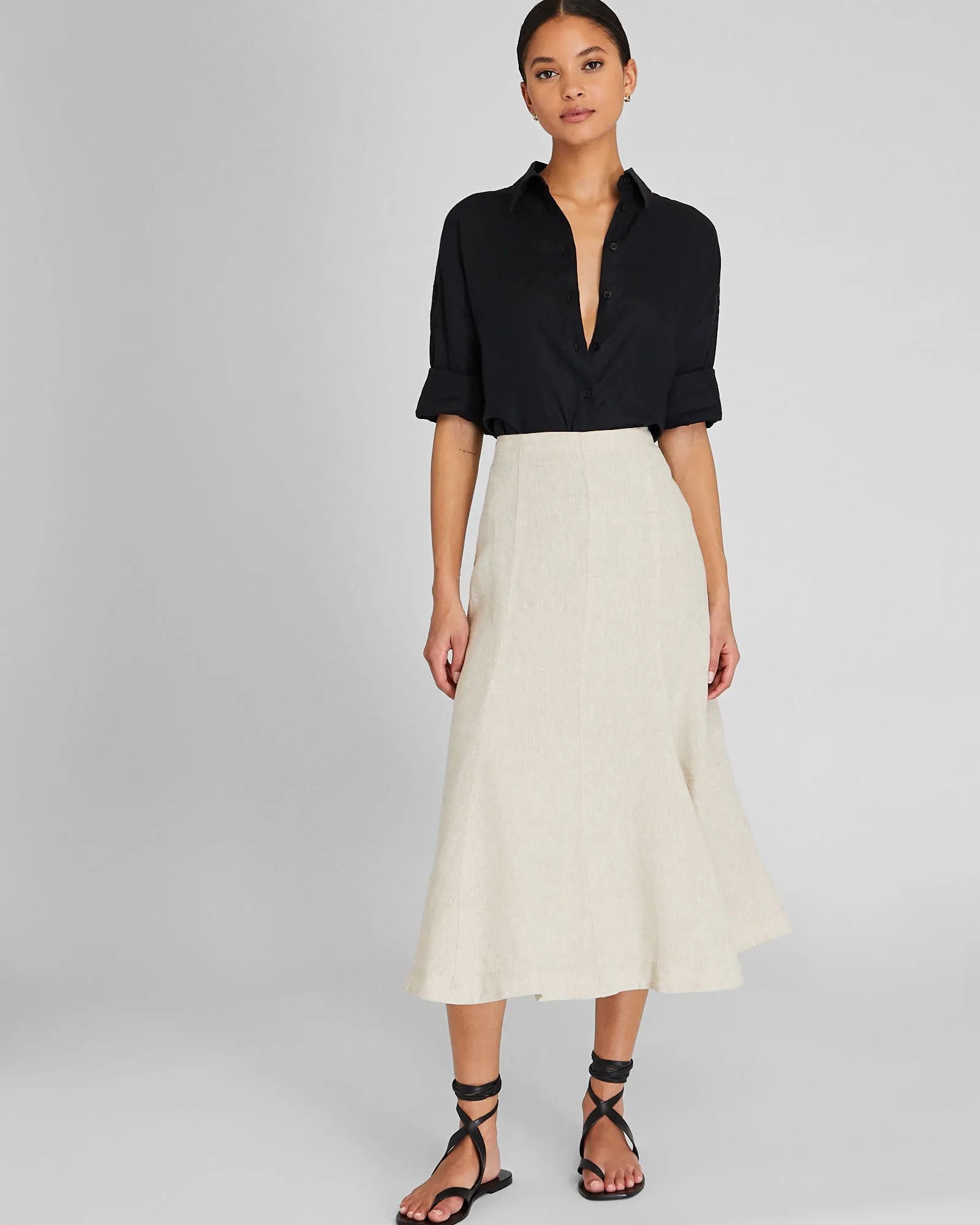 Fluted Linen Skirt sold by Club Monaco product image thumbnail 3
