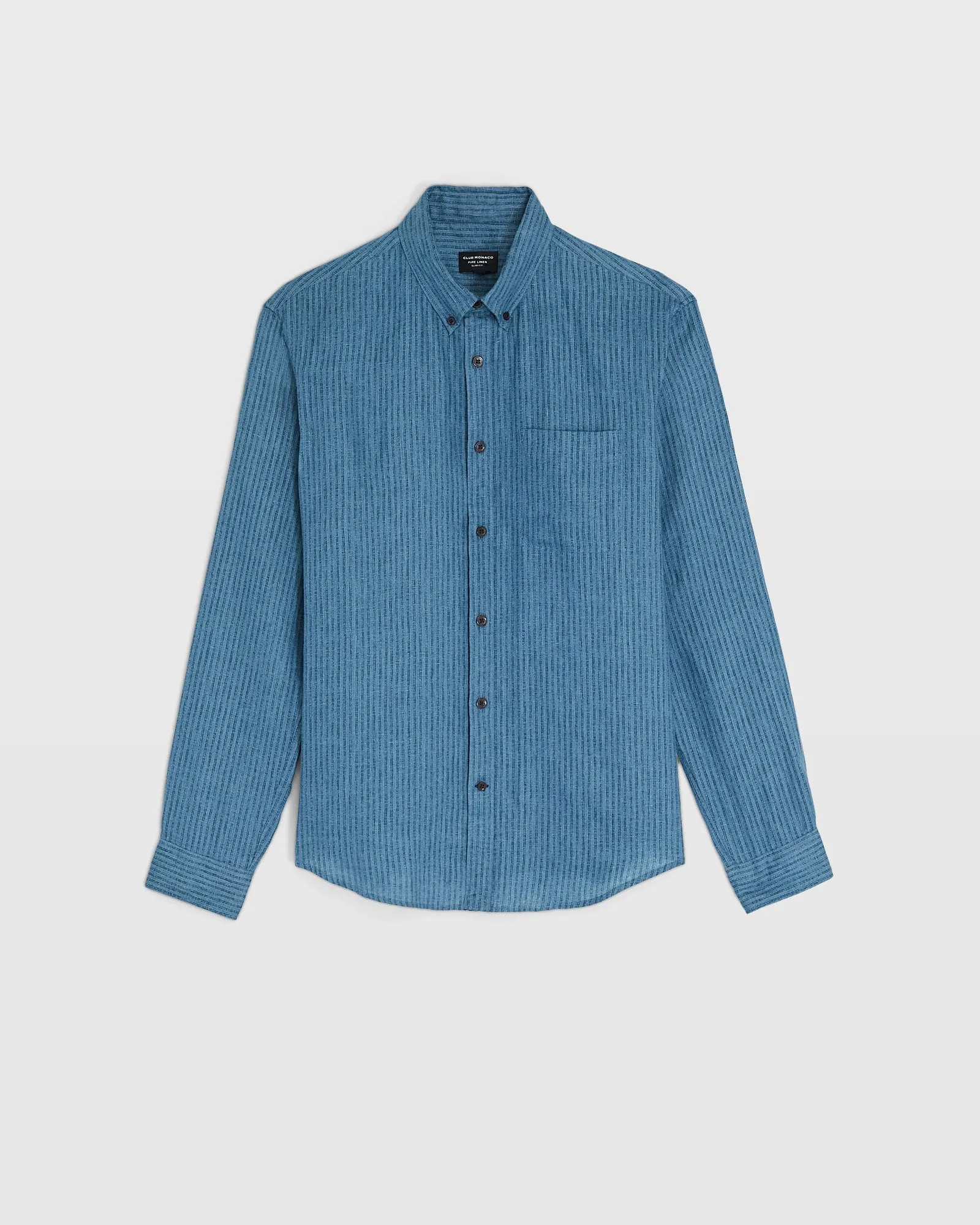 Long-Sleeve Double Stripe Linen Shirt sold by Club Monaco product image thumbnail 5