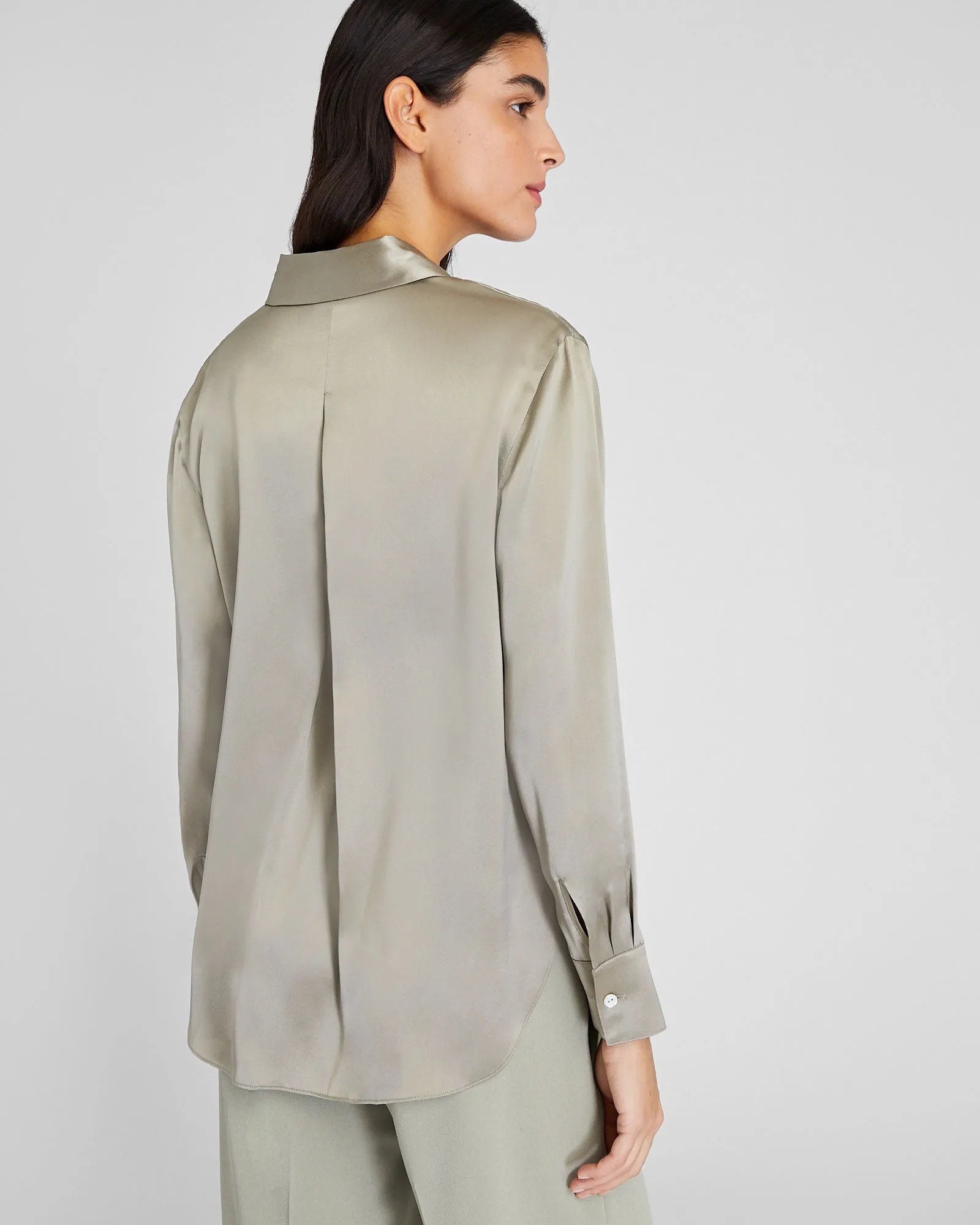 Silk Charmeuse Button-Down Shirt sold by Club Monaco product image thumbnail 2