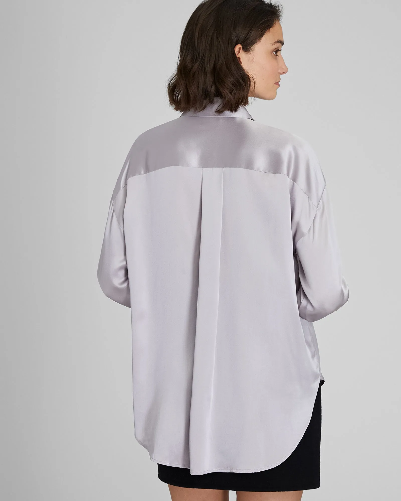 Silk Charmeuse Relaxed Button-Down Shirt sold by Club Monaco product image thumbnail 2