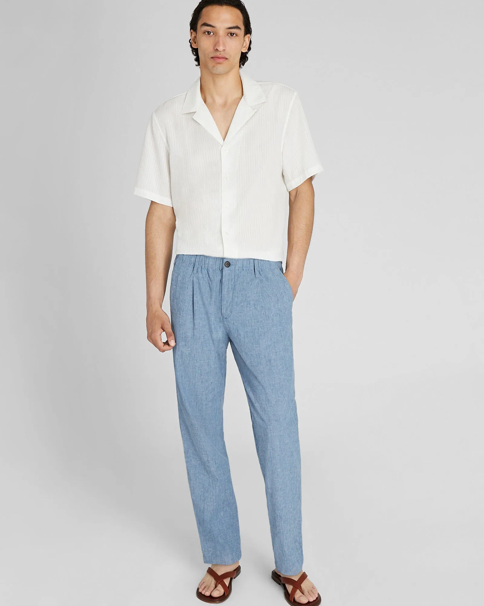 Short Sleeve Camp Collar Seersucker Shirt sold by Club Monaco product image thumbnail 2