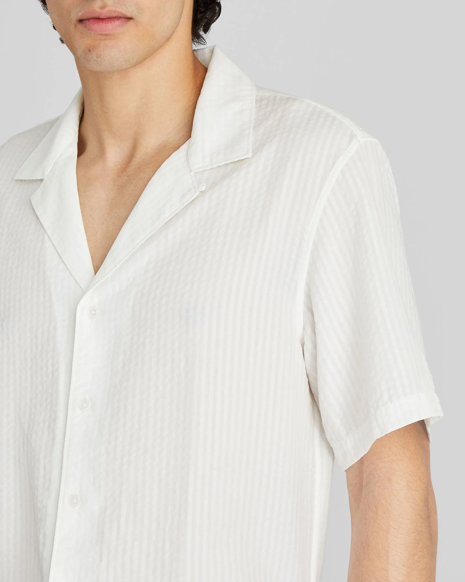 Short Sleeve Camp Collar Seersucker Shirt sold by Club Monaco product image thumbnail 4