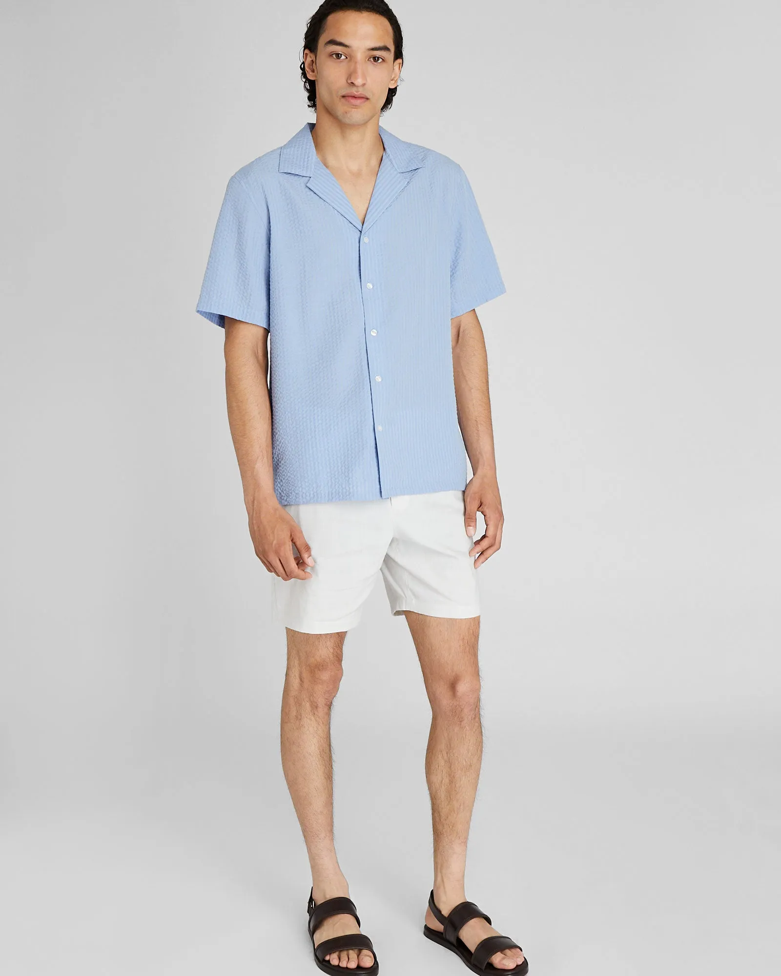 Short Sleeve Camp Collar Seersucker Shirt sold by Club Monaco product image thumbnail 5
