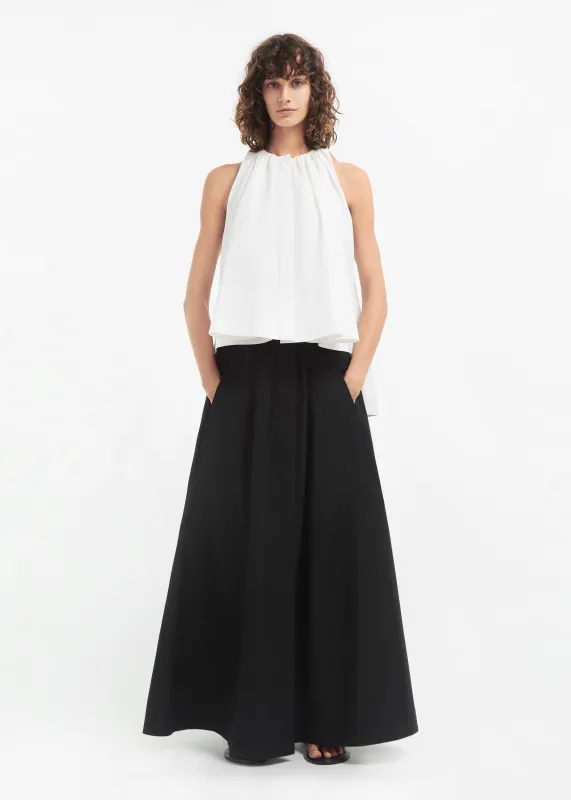 Parachute Skirt in Cotton Poplin - Black made by CO