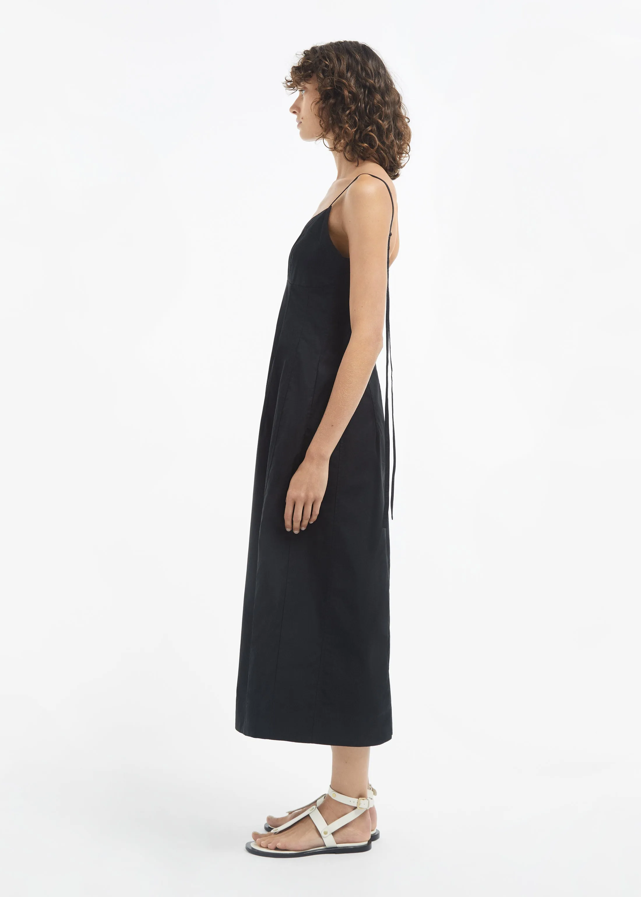 Bustier Midi Dress in Cotton Sateen - Black sold by CO product image thumbnail 4