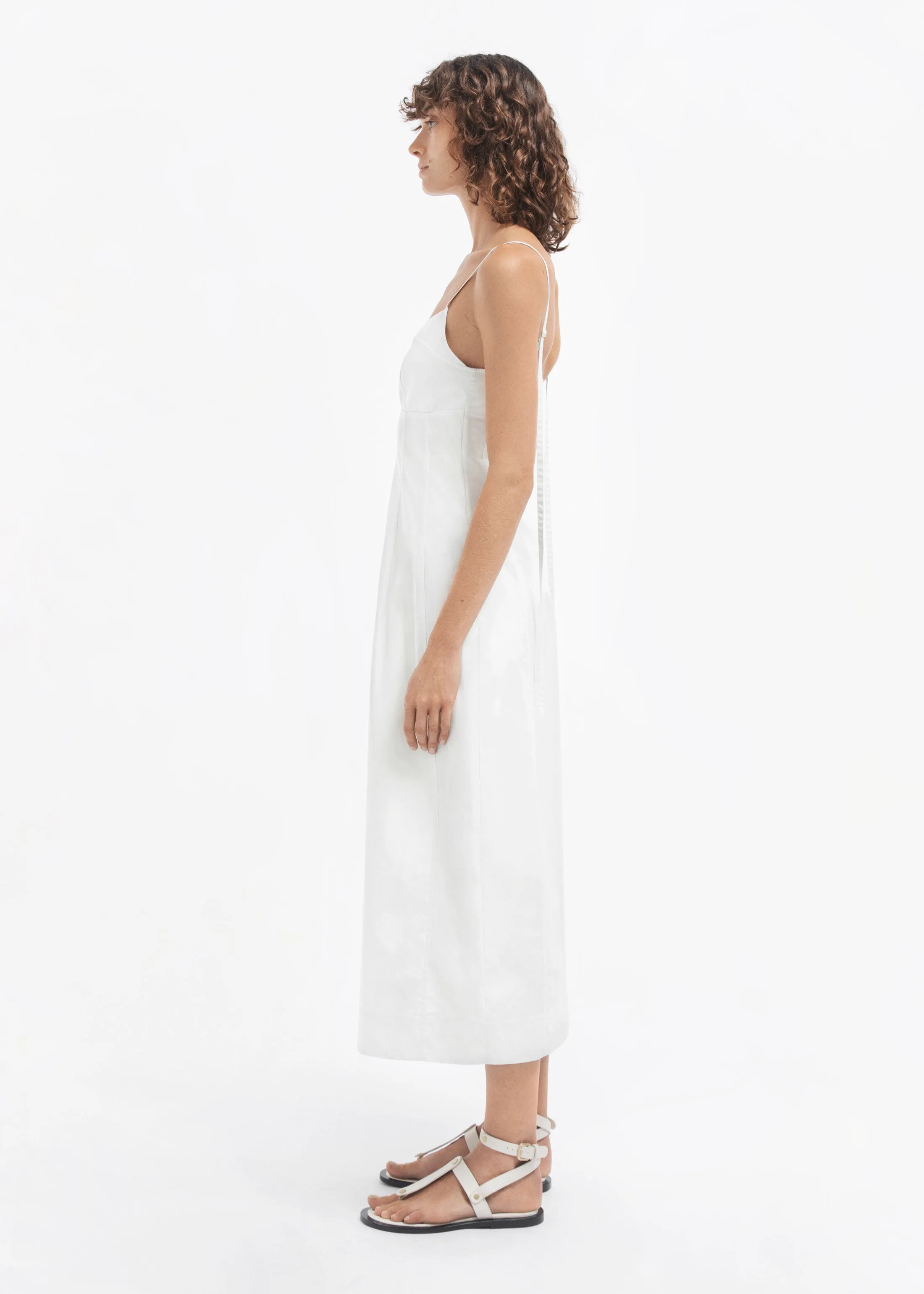 Bustier Midi Dress in Cotton Sateen - White sold by CO product image thumbnail 2