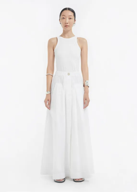 Parachute Skirt in Cotton Poplin - White made by CO