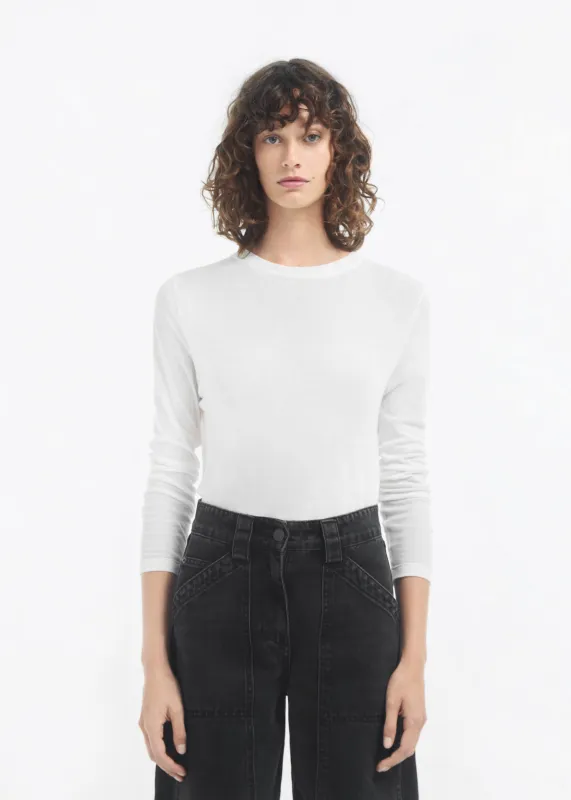 Crewneck Long Sleeve in Cotton Jersey - Ivory made by CO
