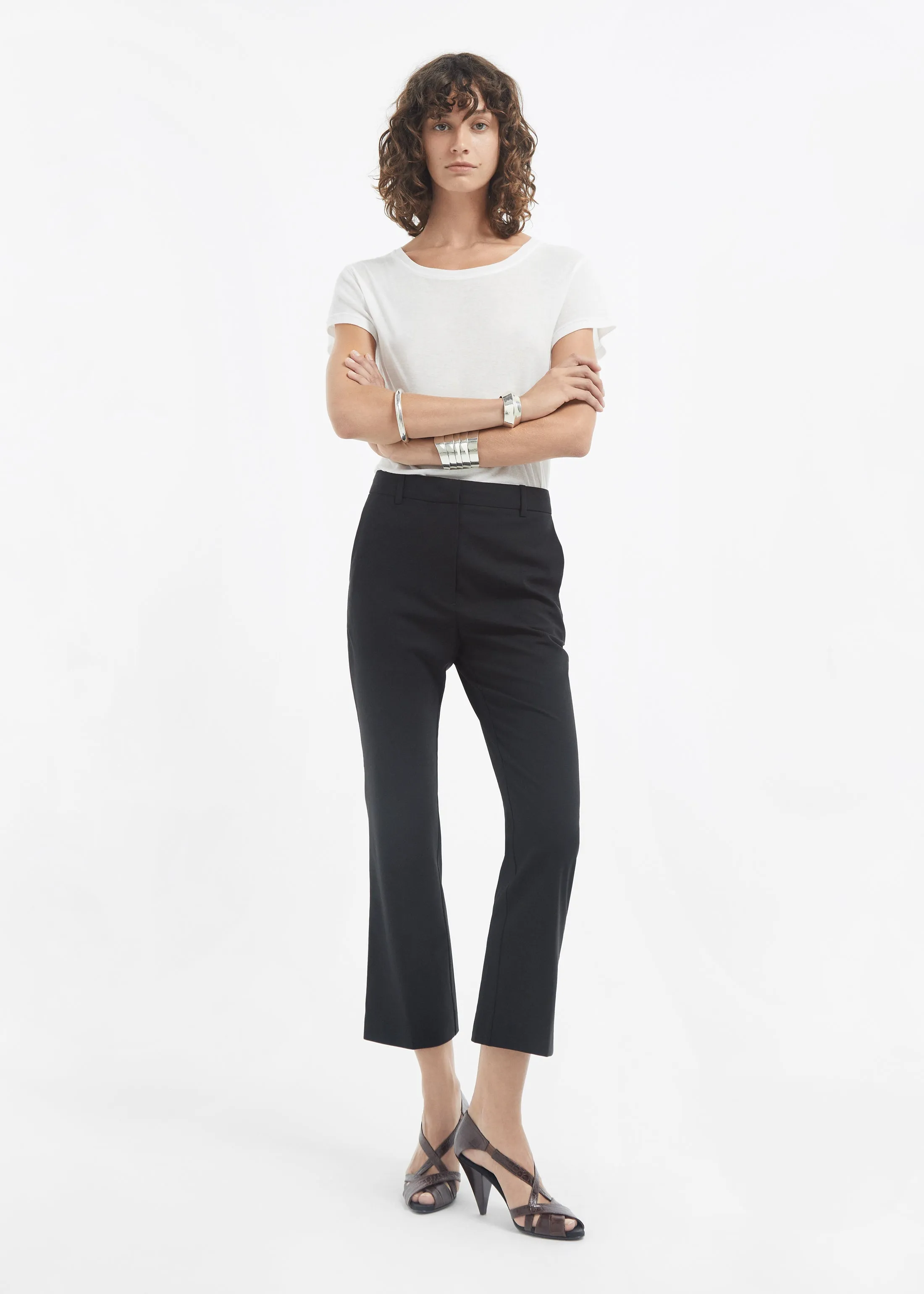 Crewneck Short Sleeve T-Shirt in Cotton Jersey - Ivory sold by CO product image thumbnail 2