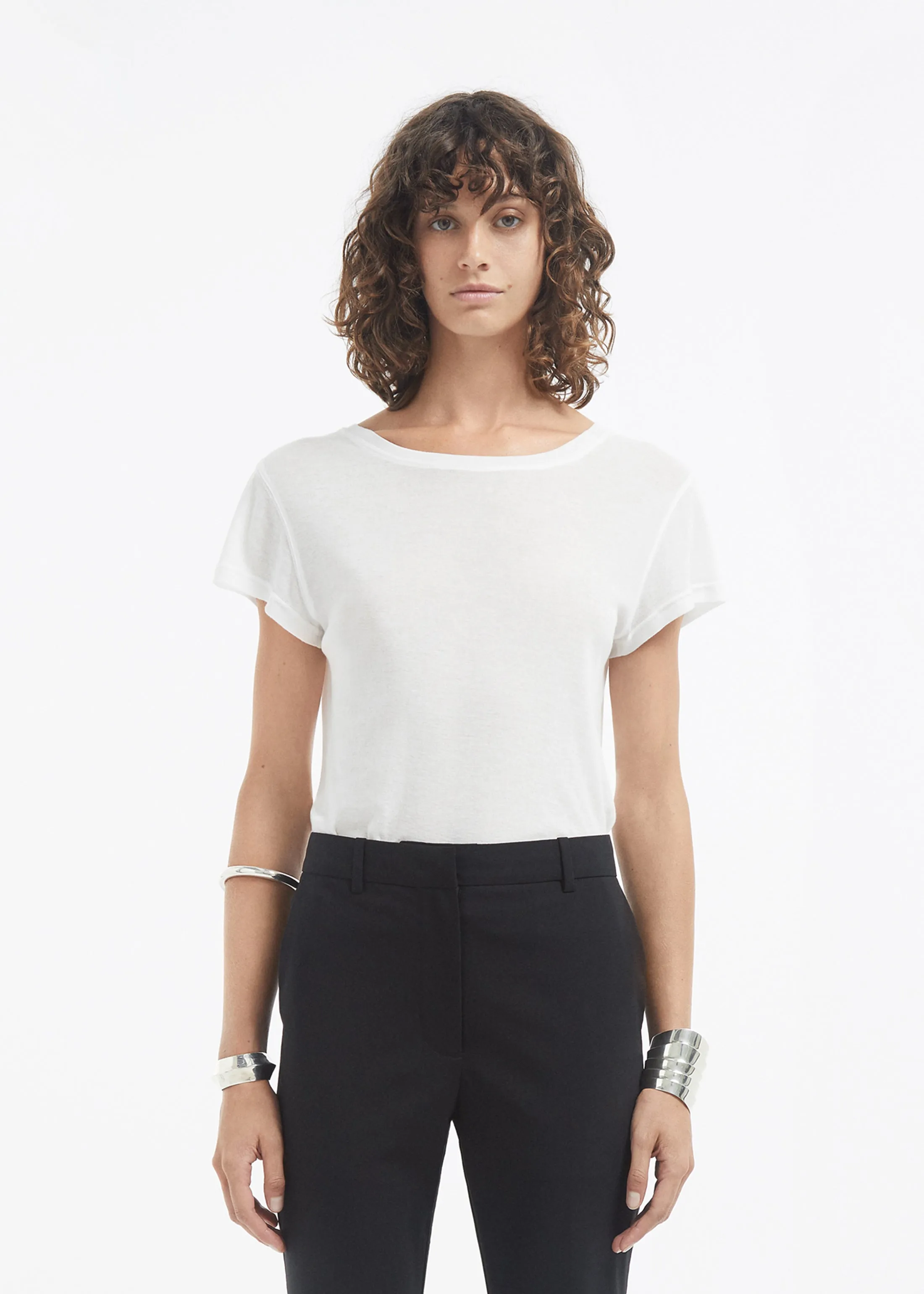 Crewneck Short Sleeve T-Shirt in Cotton Jersey - Ivory sold by CO