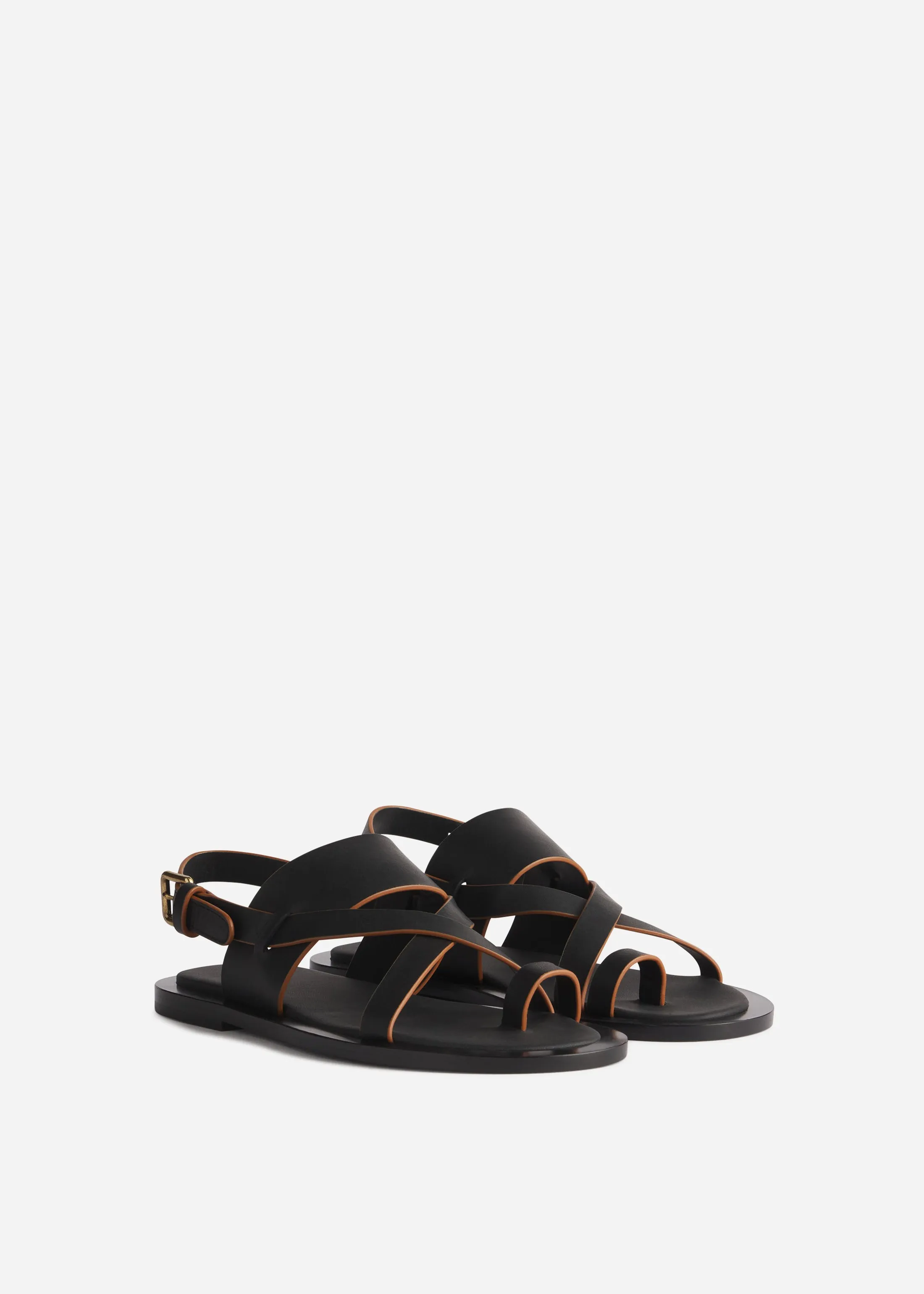 Leather Toe Strap Sandals - Black sold by CO product image thumbnail 2