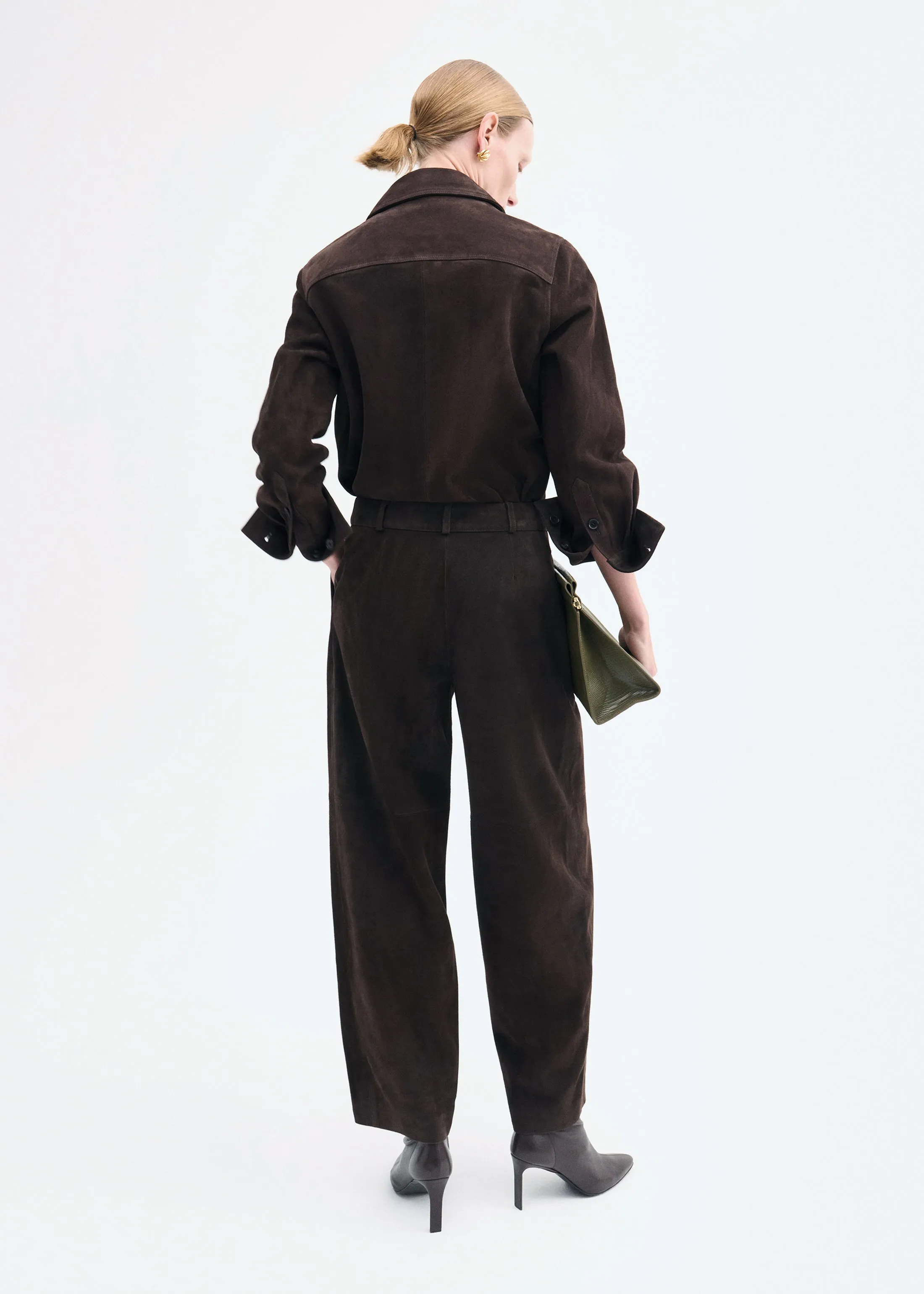 Western Shirt in Suede - Chocolate sold by CO product image thumbnail 3