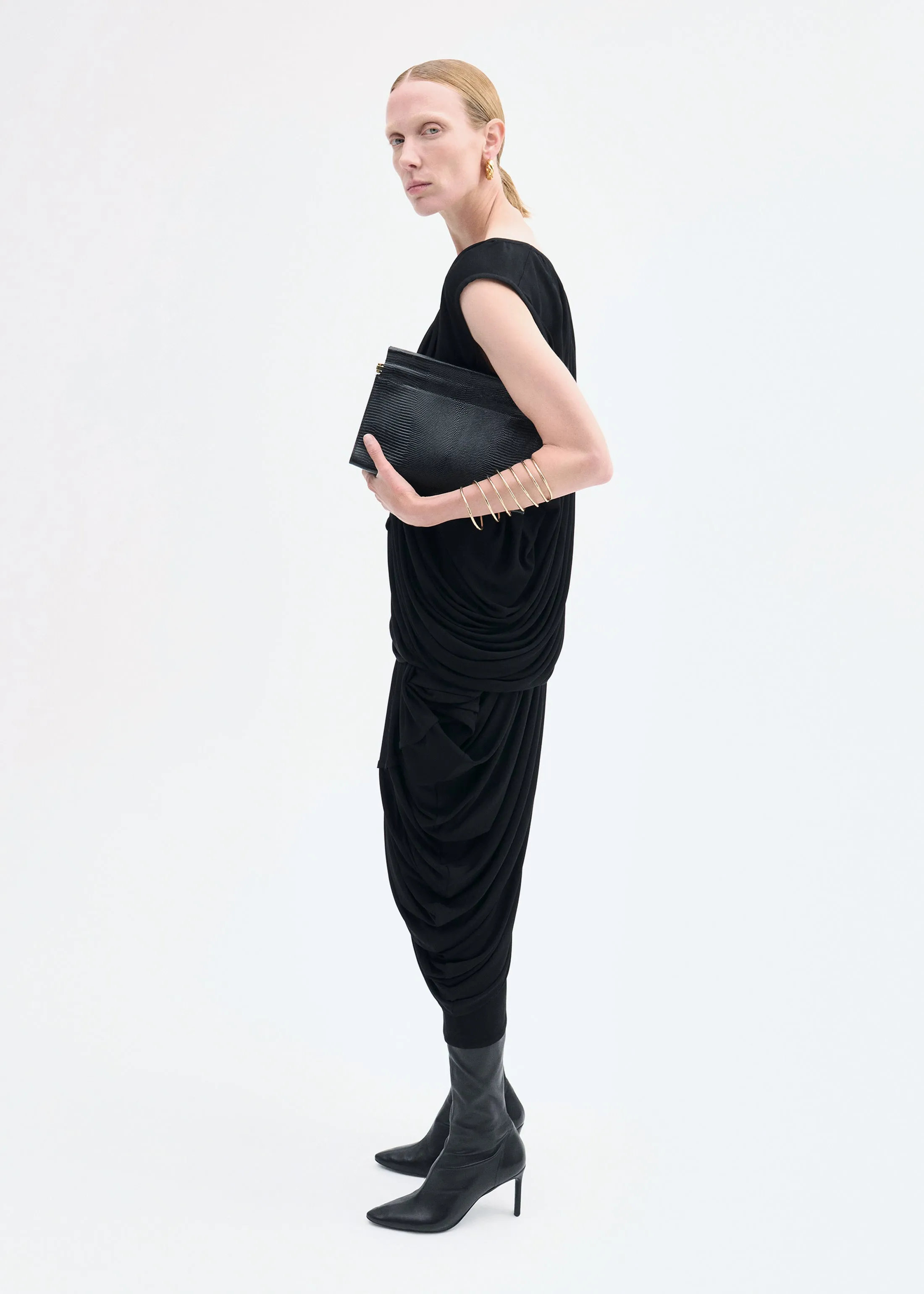 Draped Top in Crepe Jersey - Black sold by CO product image thumbnail 3
