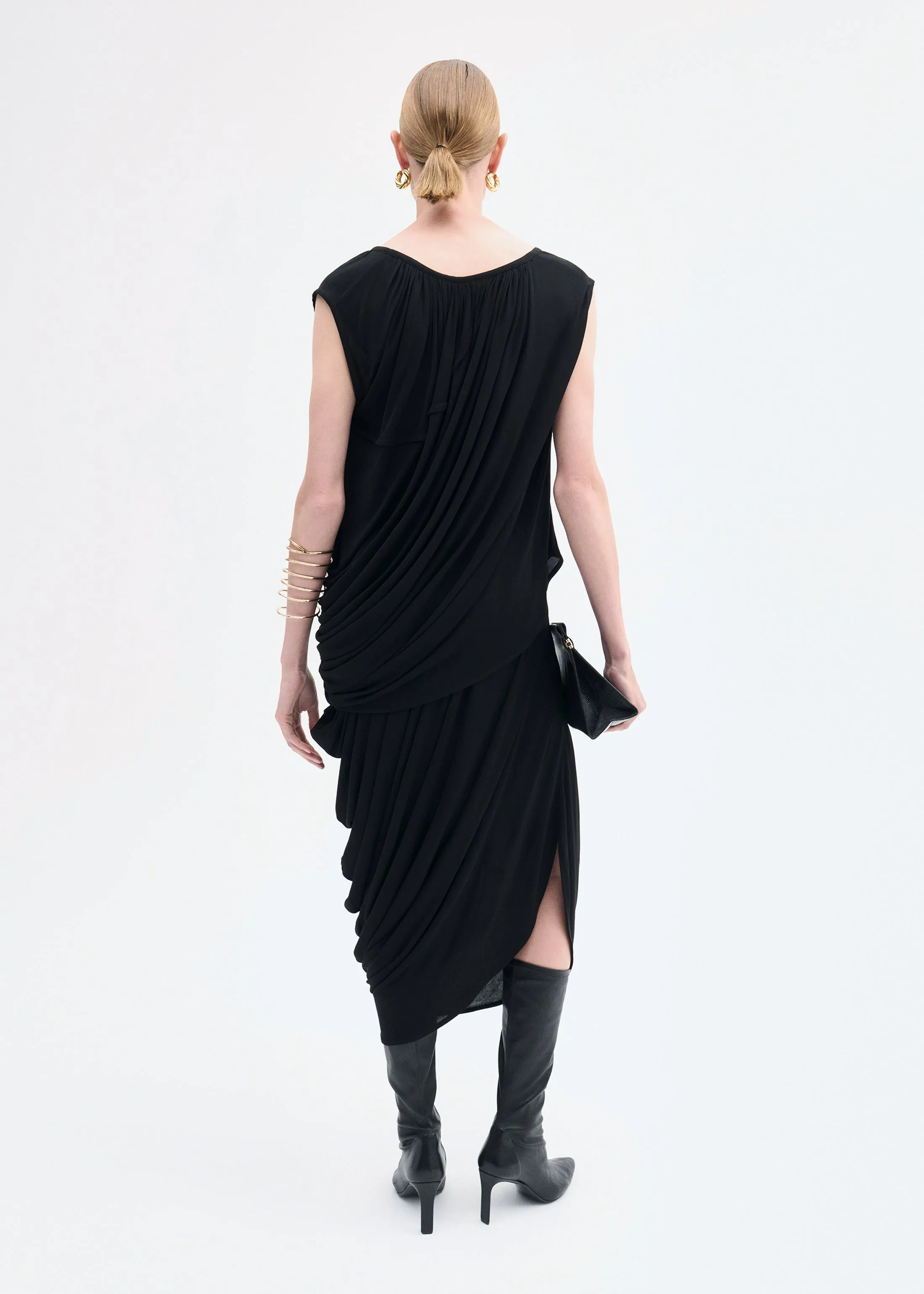 Draped Top in Crepe Jersey - Black sold by CO product image thumbnail 4