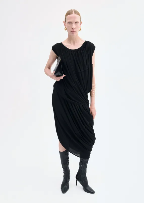 Draped Top in Crepe Jersey - Black sold by CO