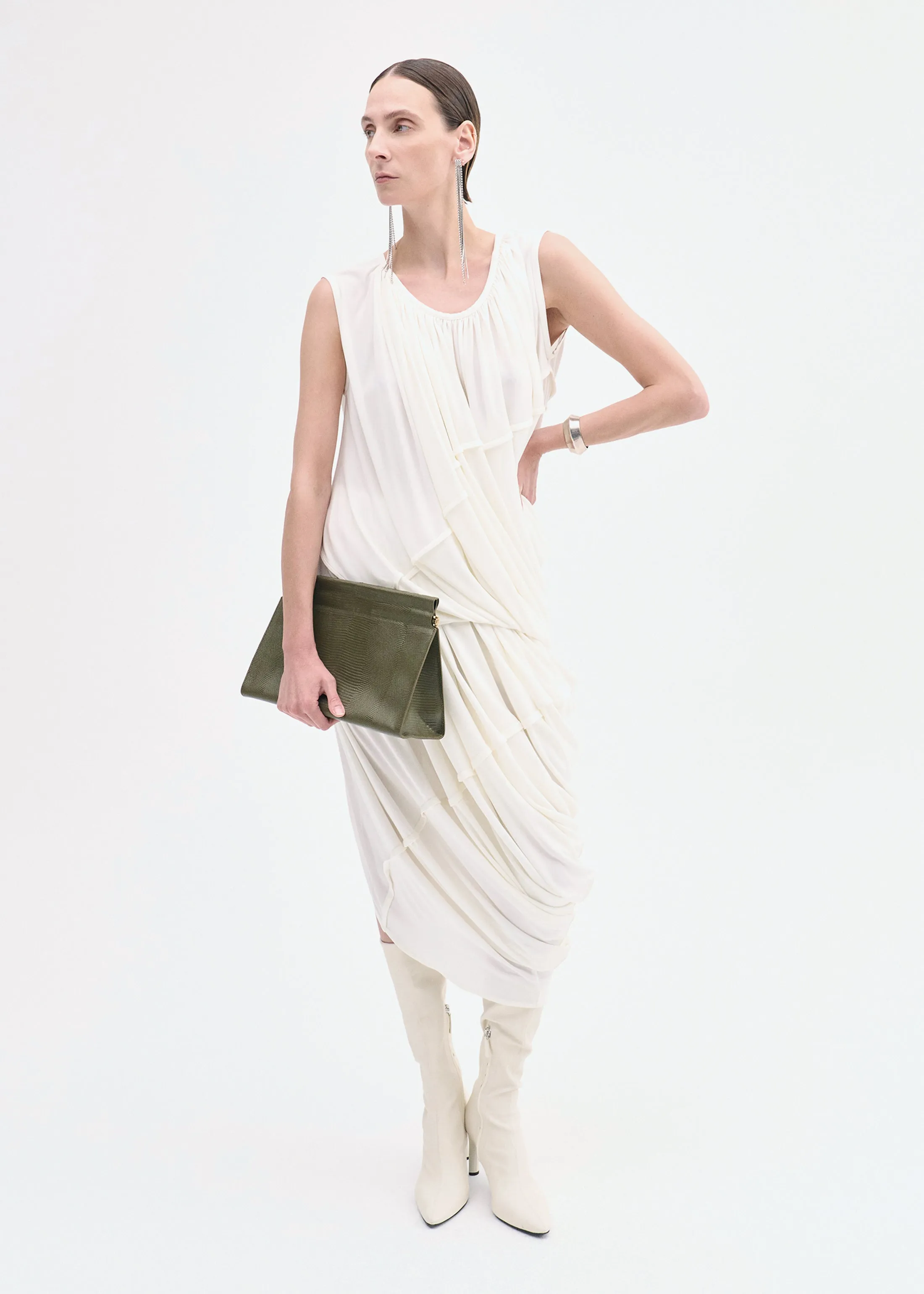 Draped Top in Viscose Jersey - Ivory sold by CO product image thumbnail 3