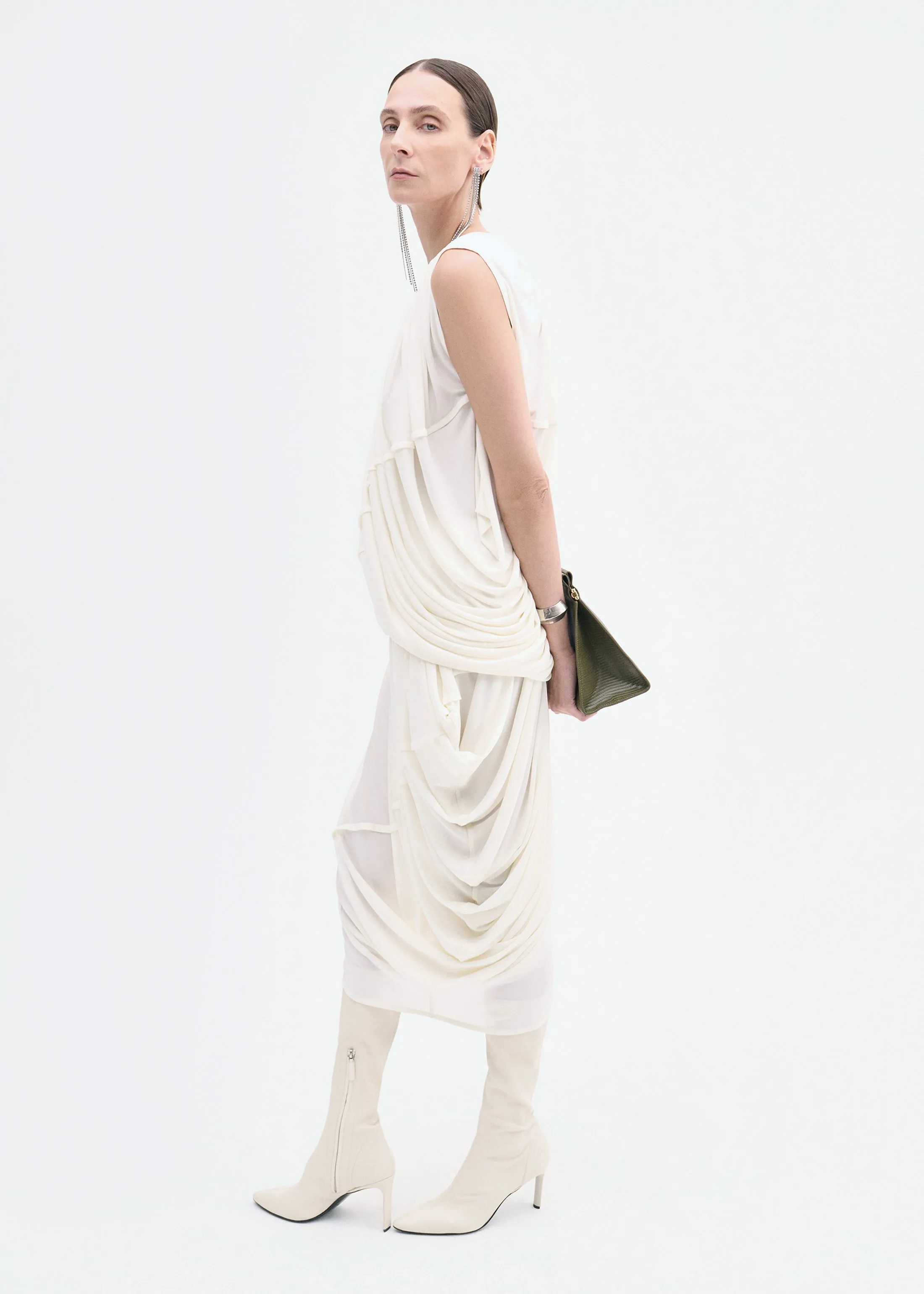 Draped Top in Viscose Jersey - Ivory sold by CO product image thumbnail 4