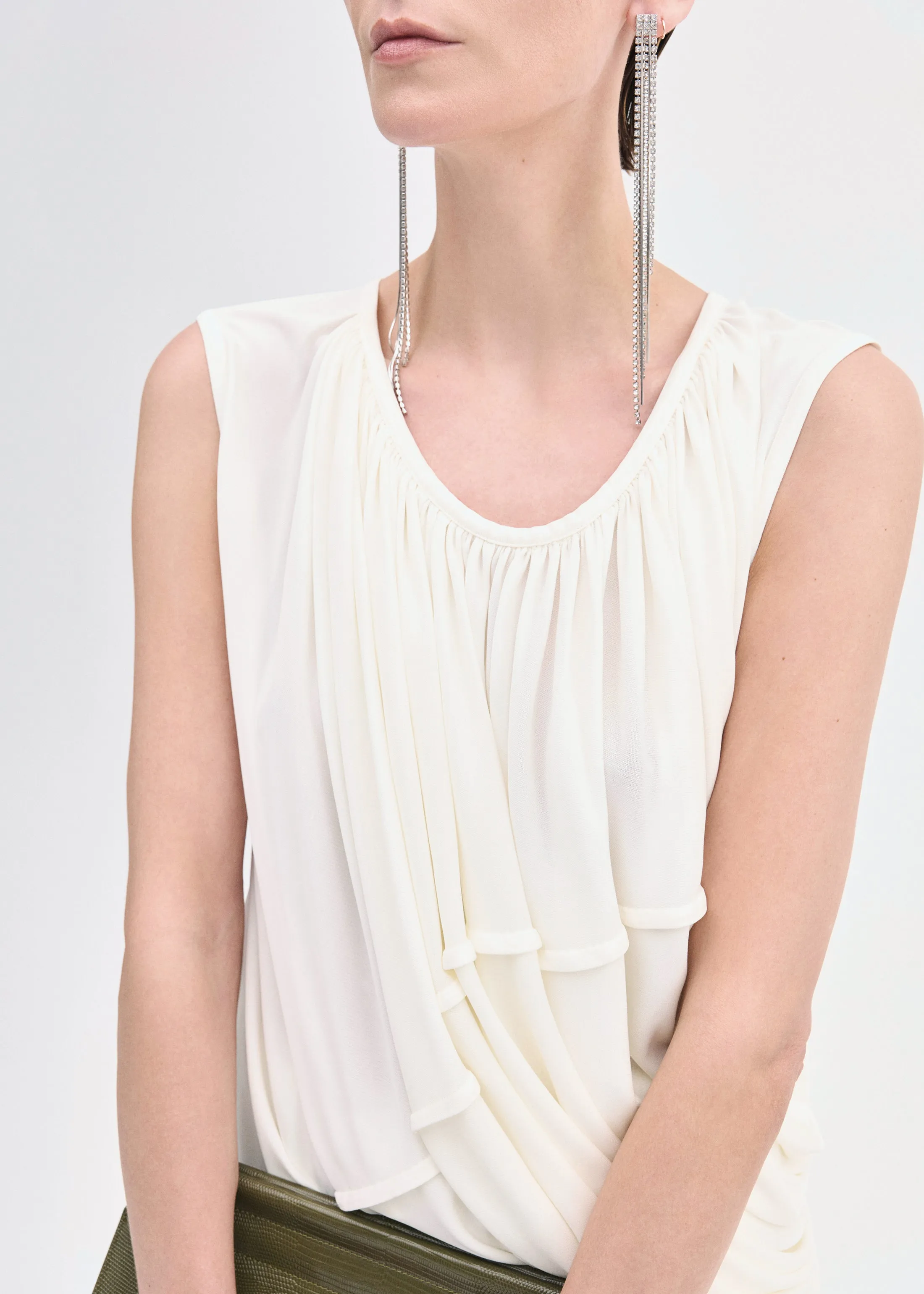 Draped Top in Viscose Jersey - Ivory sold by CO product image thumbnail 2