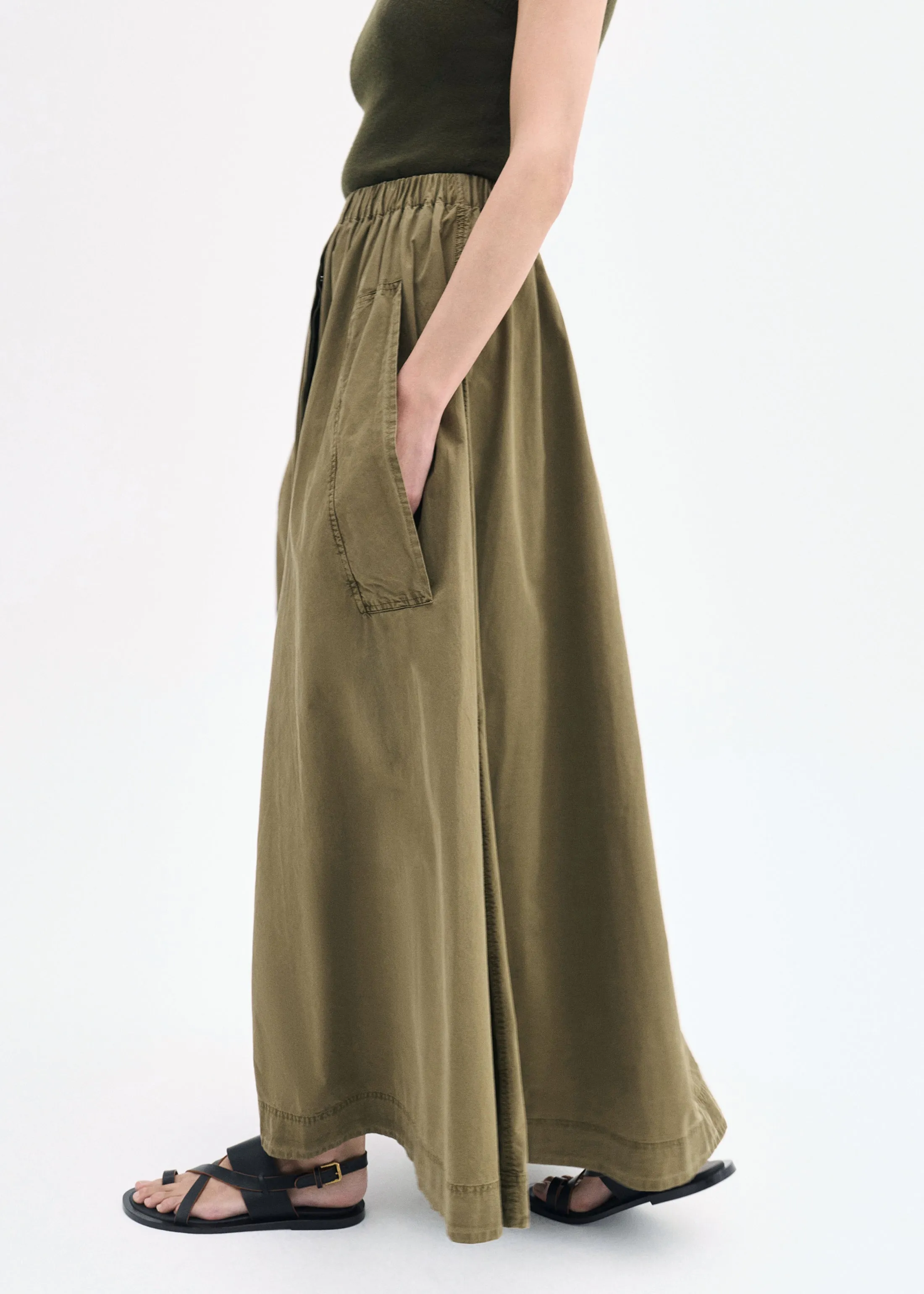 Parachute Skirt in Cotton Twill - Olive sold by CO product image thumbnail 3