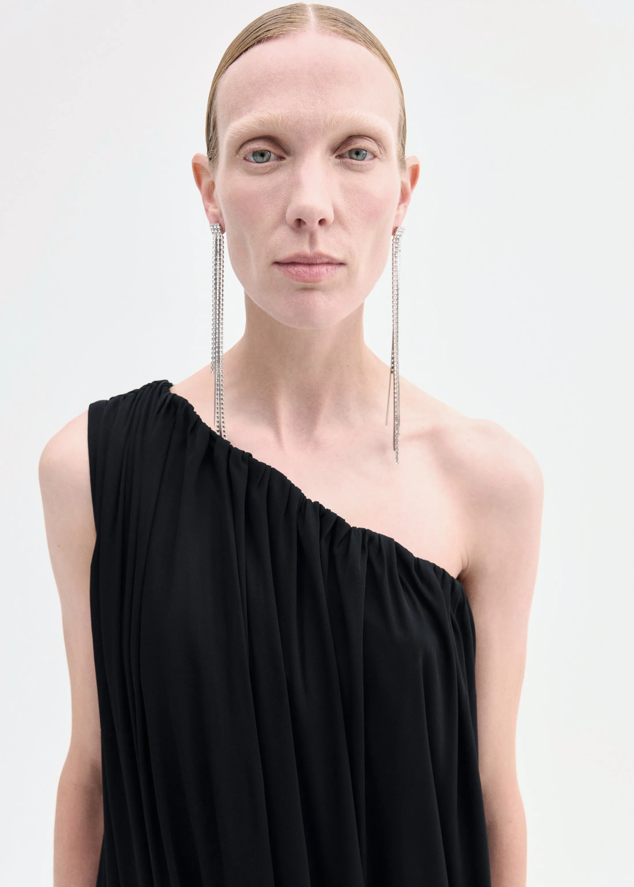 One-Shoulder Dress in Viscose Jersey - Black sold by CO product image thumbnail 3