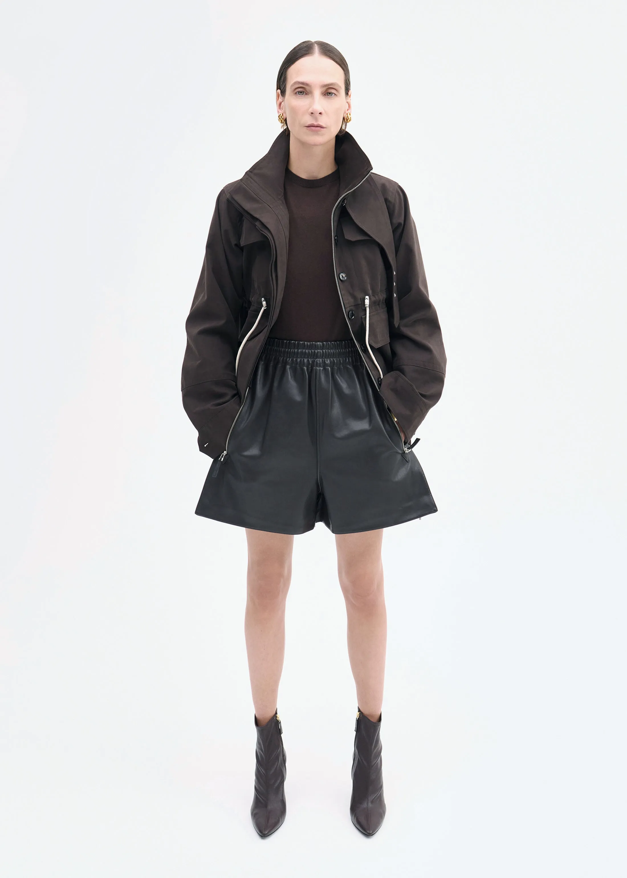 Military Jacket in Brushed Cotton - Chocolate sold by CO product image thumbnail 3