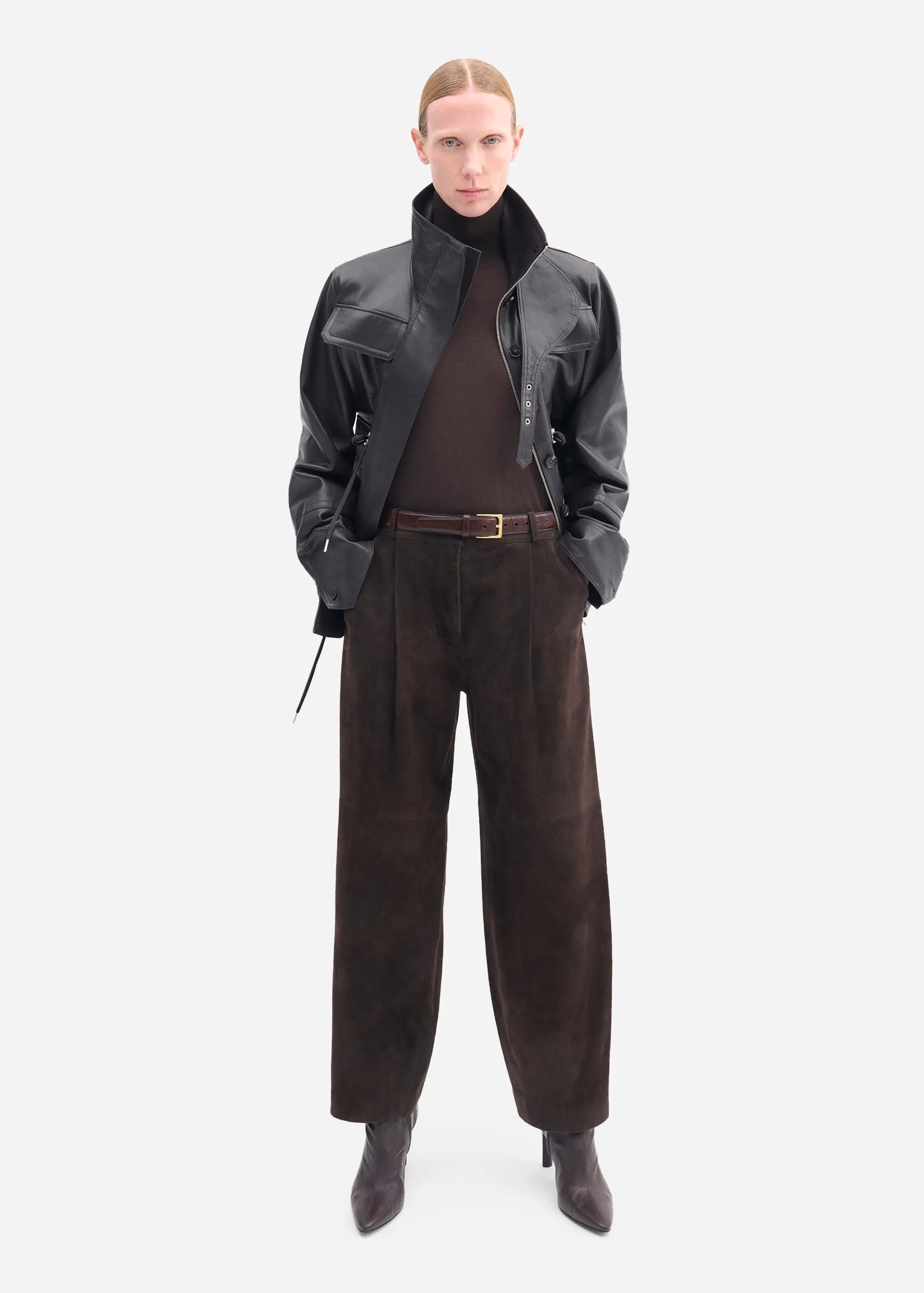 Military Jacket in Leather - Chocolate sold by CO product image thumbnail 3
