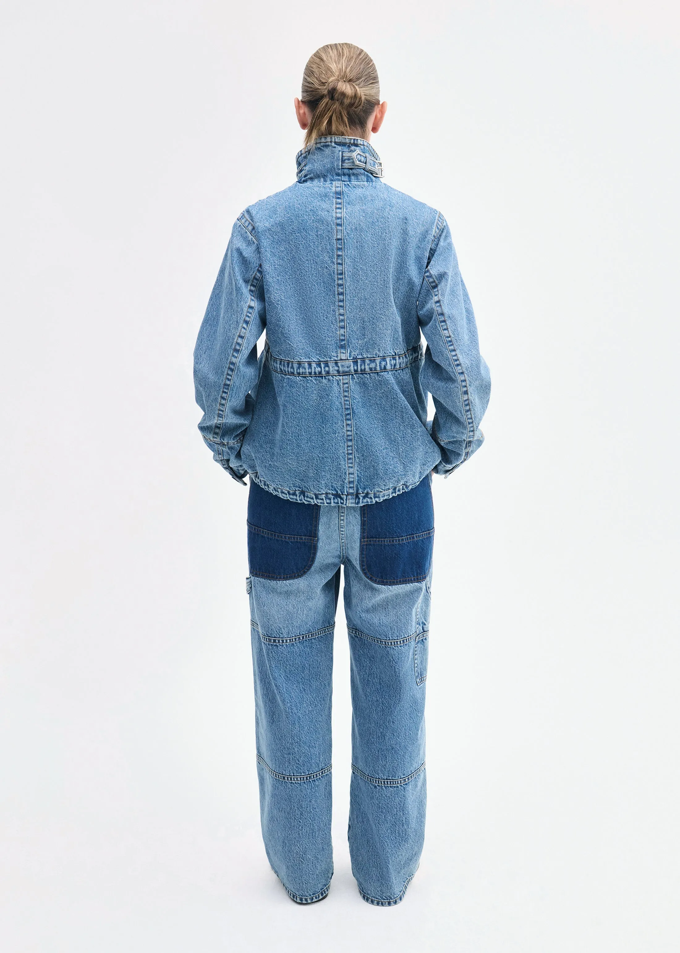 Military Jacket in Patchwork Denim - Indigo sold by CO product image thumbnail 5