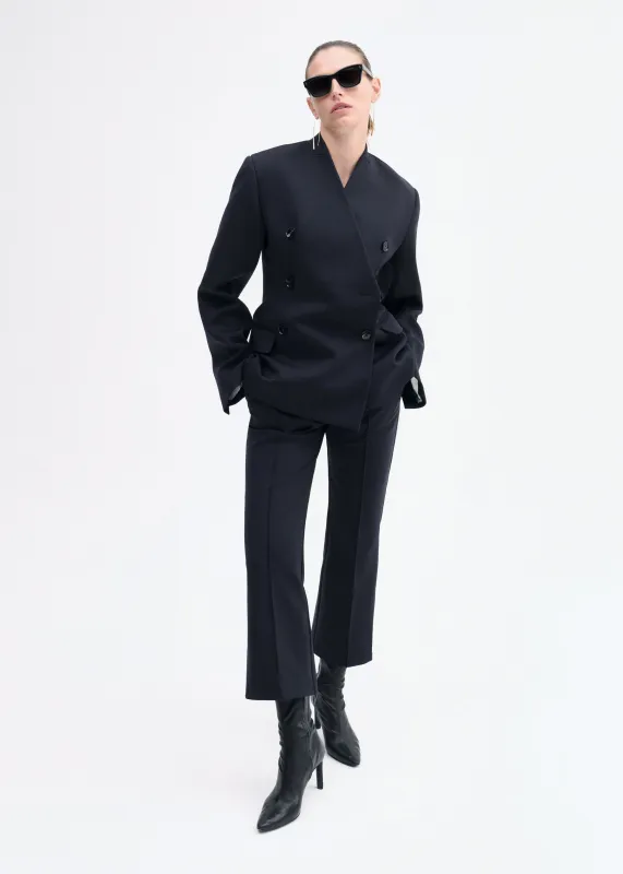 Sculptural Collarless Blazer in Scuba  - Black sold by CO
