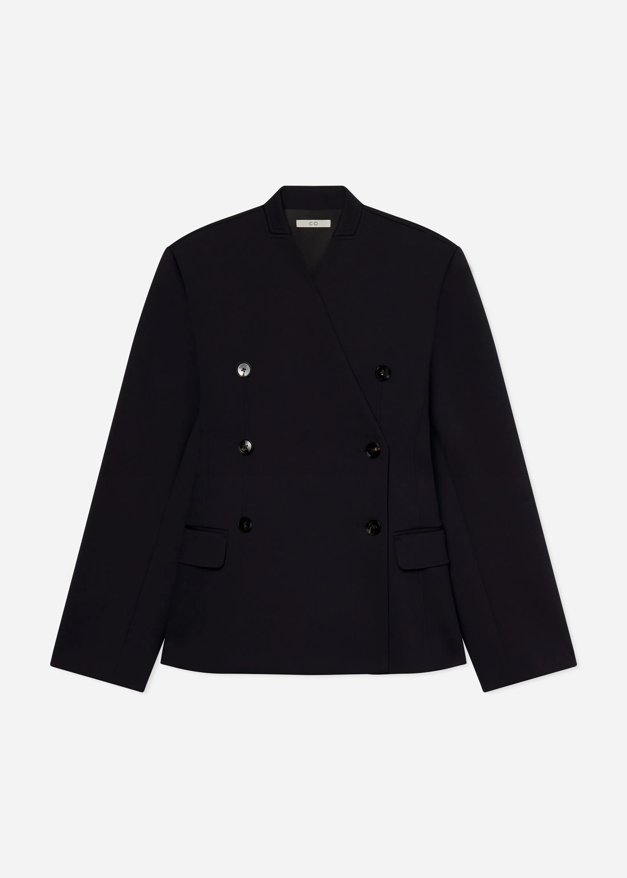 Sculptural Collarless Blazer in Scuba - Black sold by CO product image thumbnail 5
