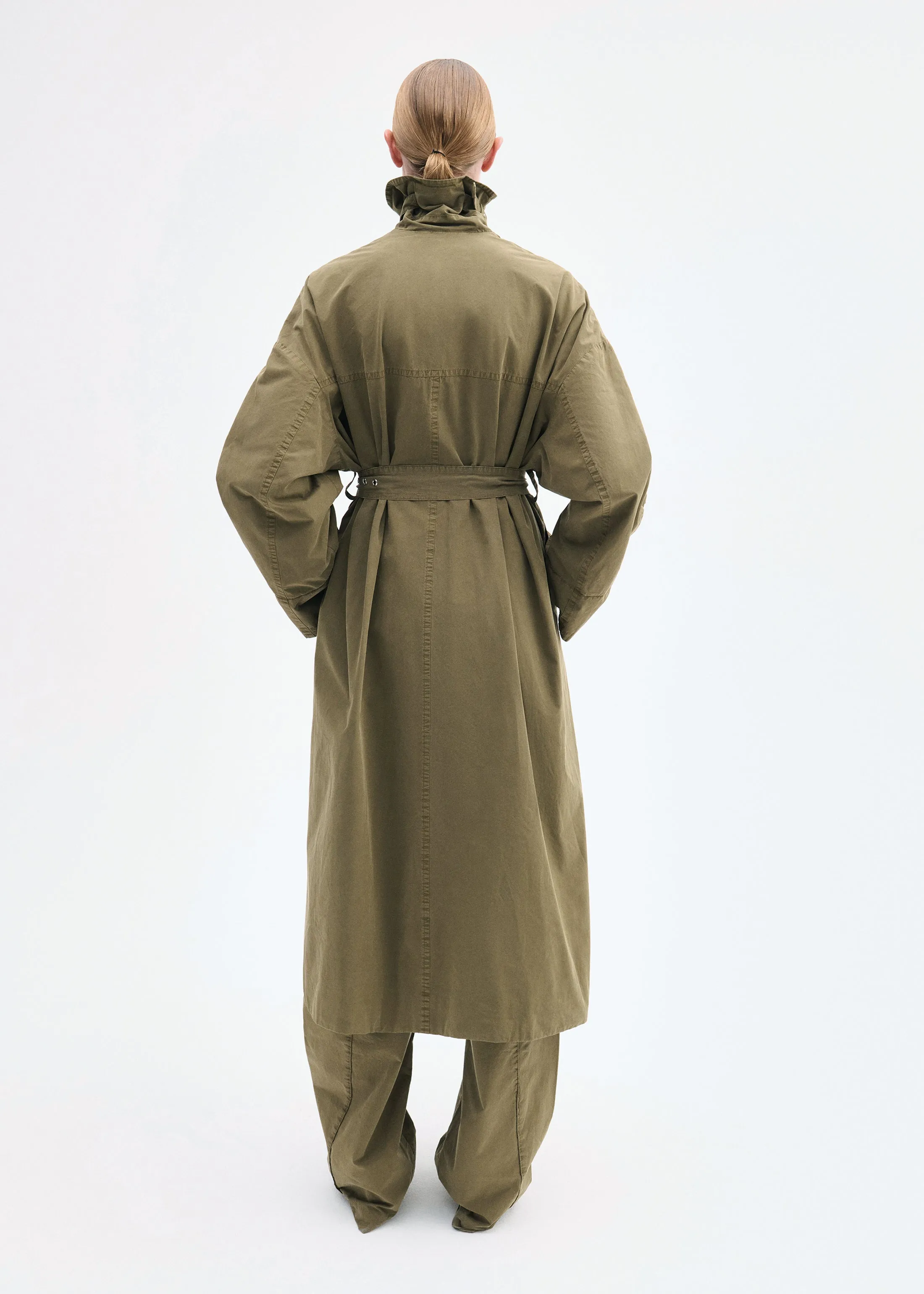 Oversized Trench in Cotton Twill - Olive sold by CO product image thumbnail 5