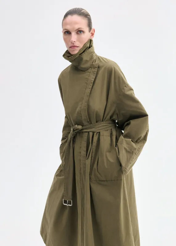 Oversized Trench in Cotton Twill - Olive made by CO