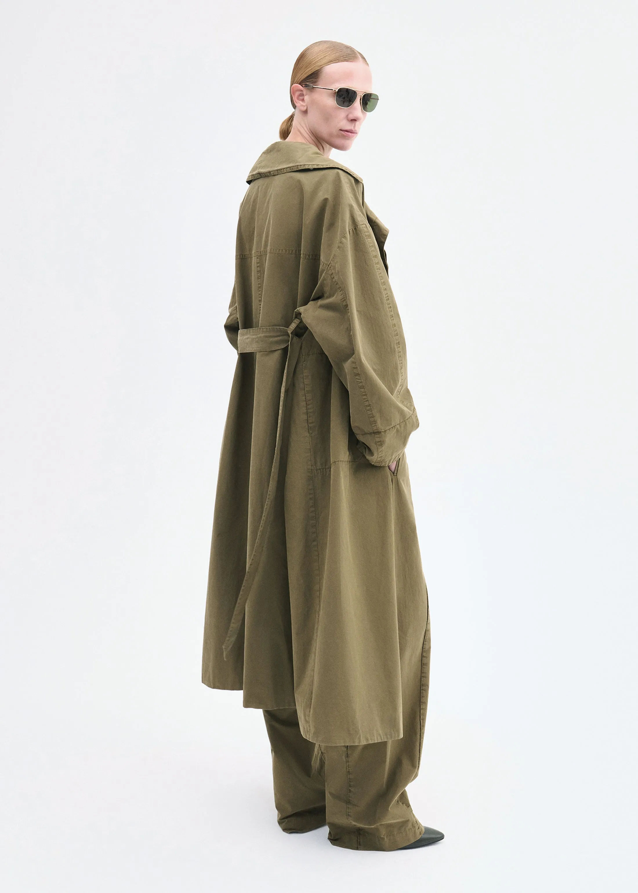 Oversized Trench in Cotton Twill - Olive sold by CO product image thumbnail 2