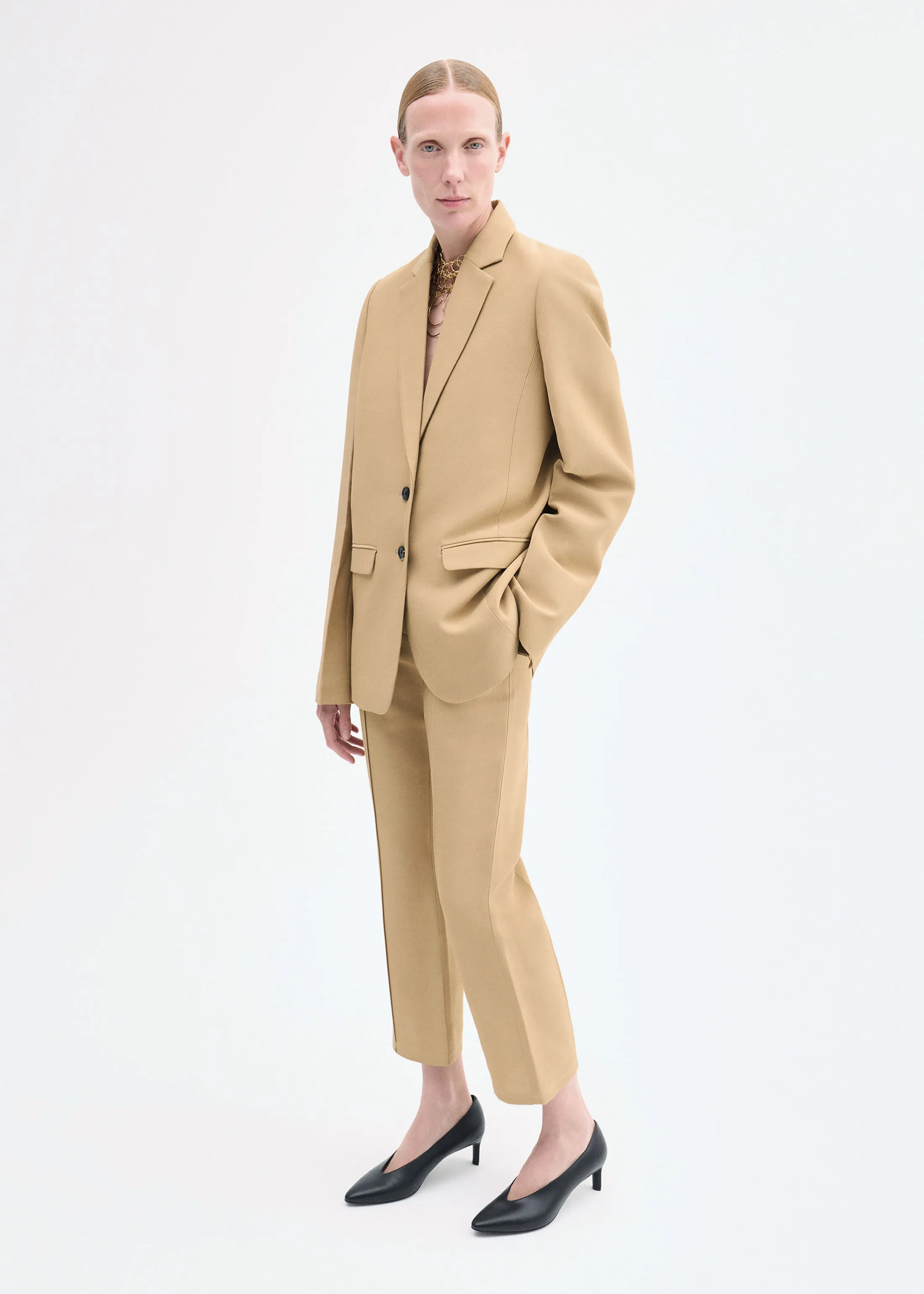 Structured Single-Breasted Blazer - Camel sold by CO product image thumbnail 2