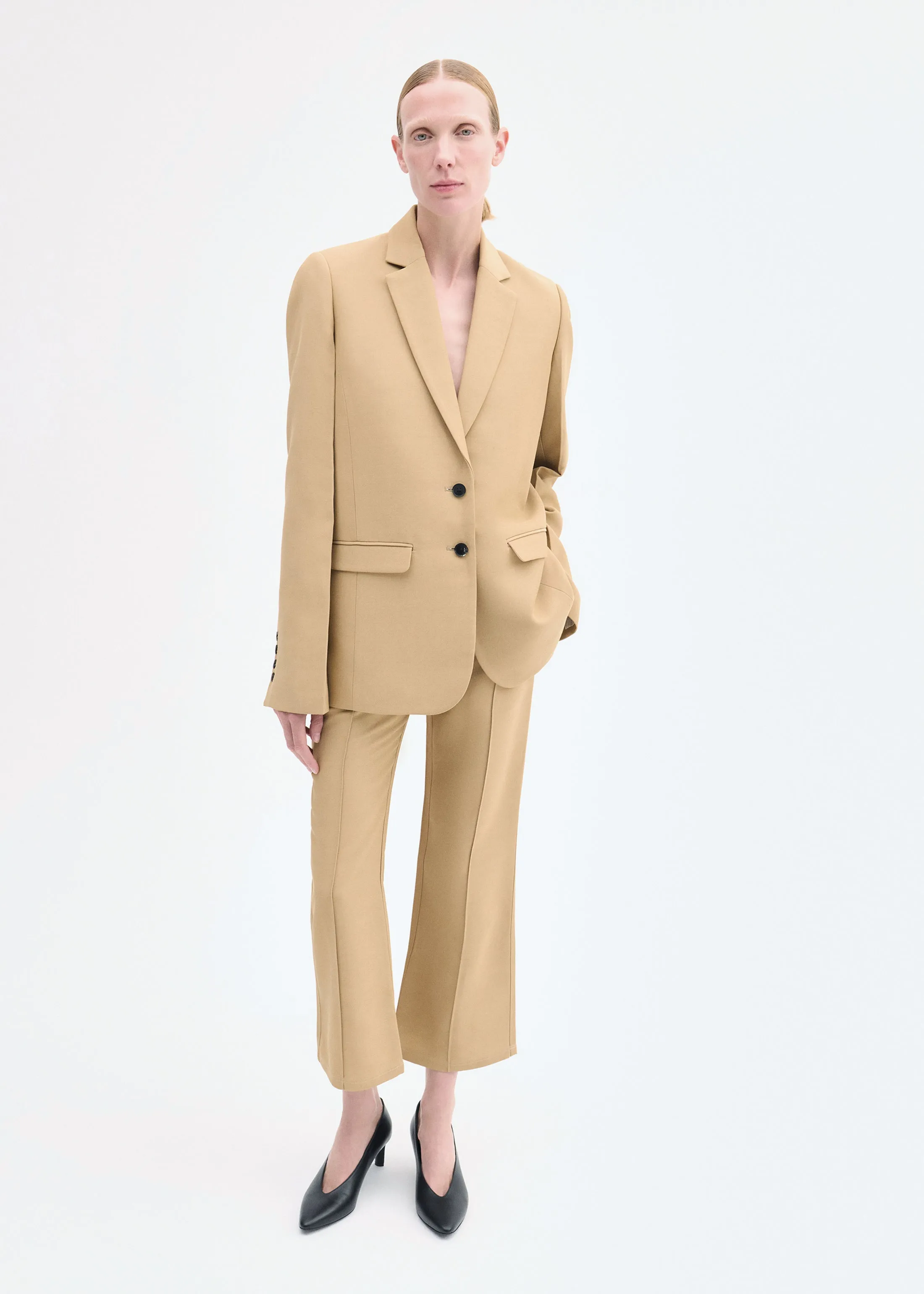 Structured Single-Breasted Blazer - Camel sold by CO