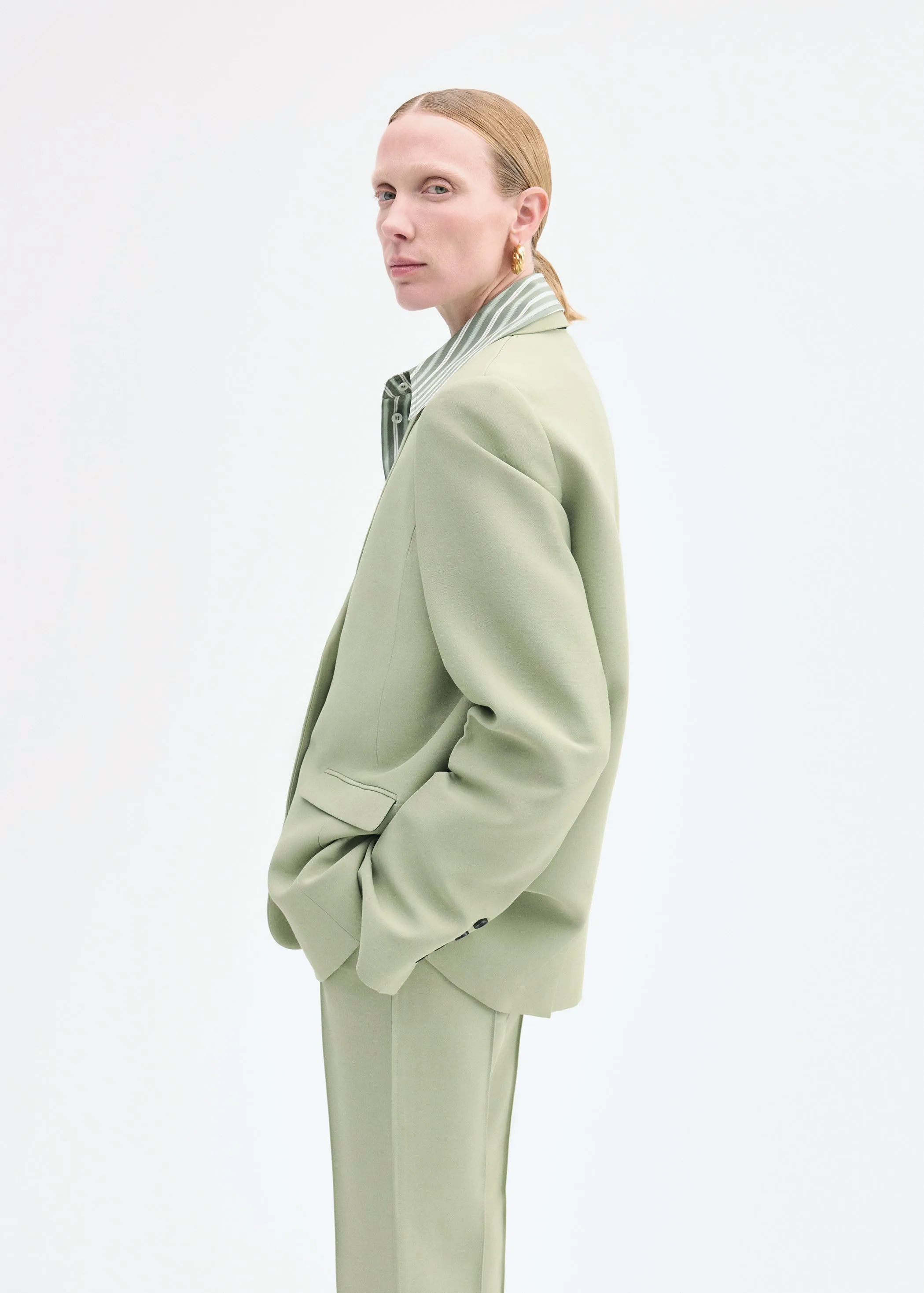 Structured Single-Breasted Blazer - Tea sold by CO product image thumbnail 4