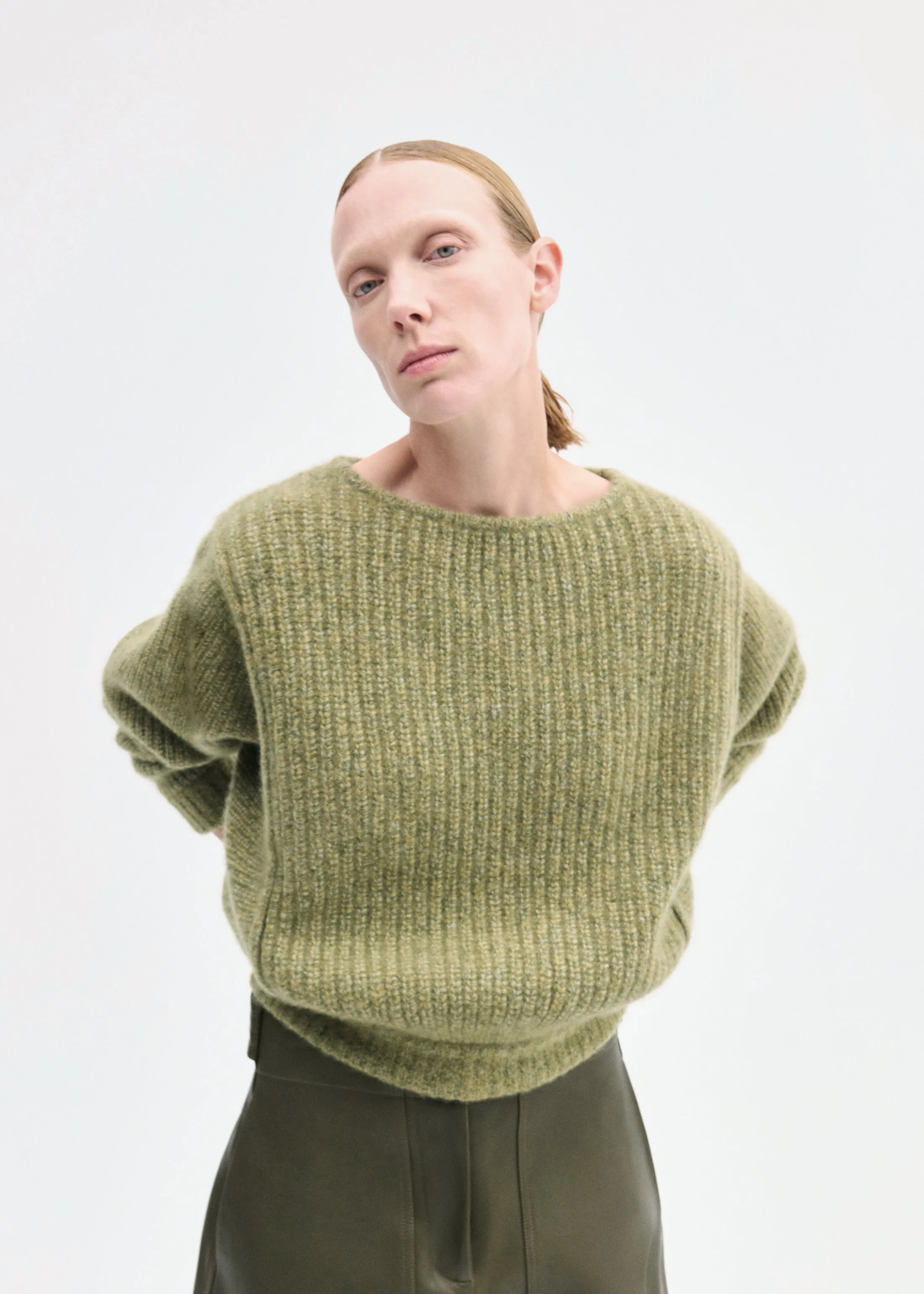 Batwing Sweater in Silk Cashmere - Mossy sold by CO product image thumbnail 3