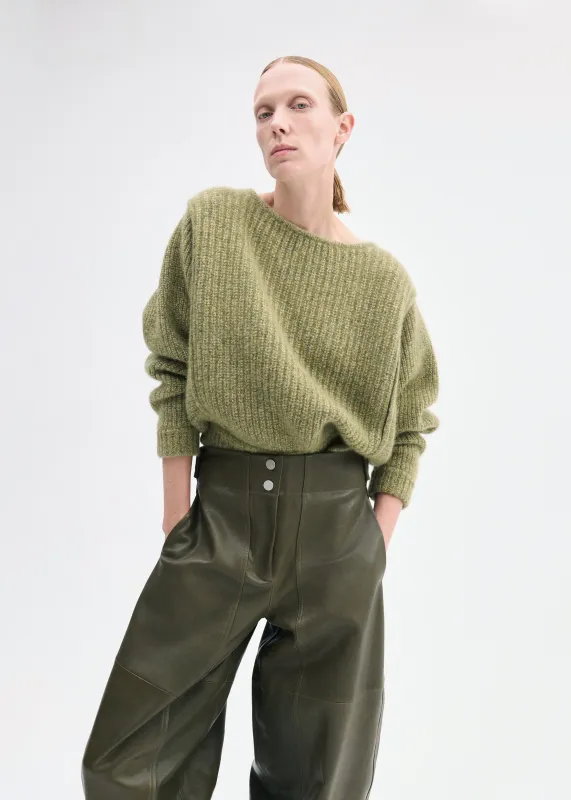 Batwing Sweater in Silk Cashmere - Mossy made by CO