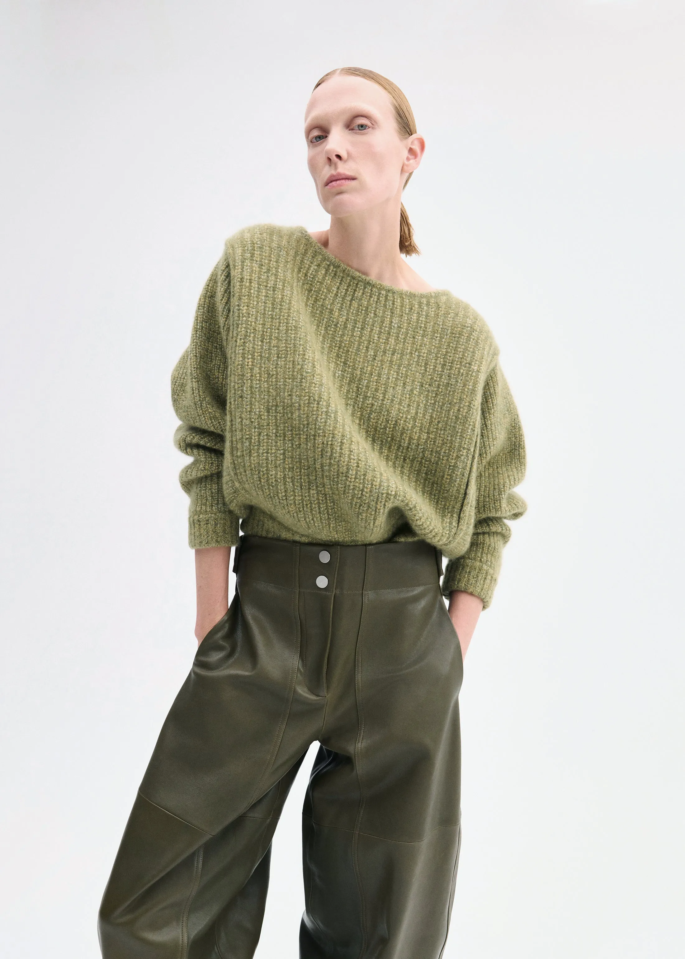 Batwing Sweater in Silk Cashmere - Mossy sold by CO