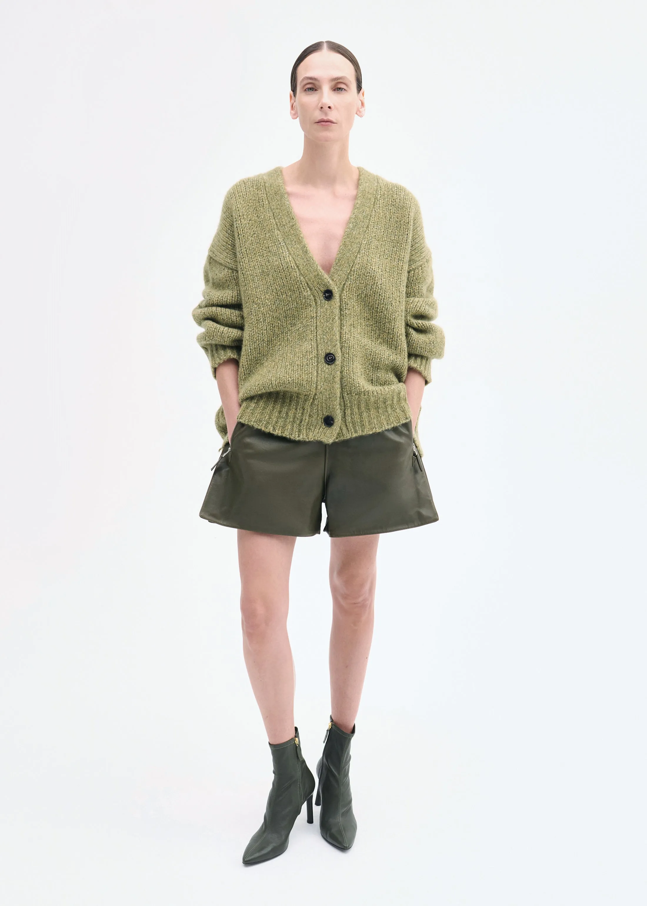 Boyfriend Cardigan in Cashmere - Mossy sold by CO product image thumbnail 2