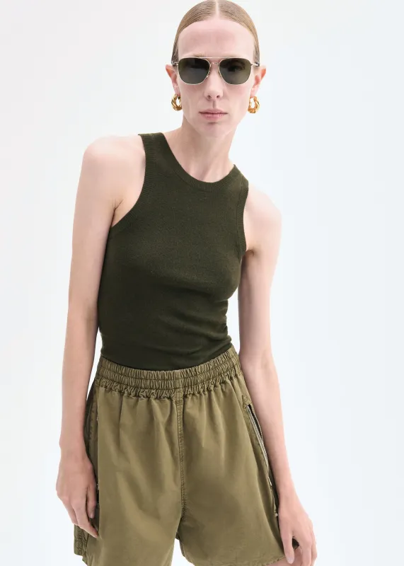 Sporty Tank in Fine Cashmere - Olive sold by CO