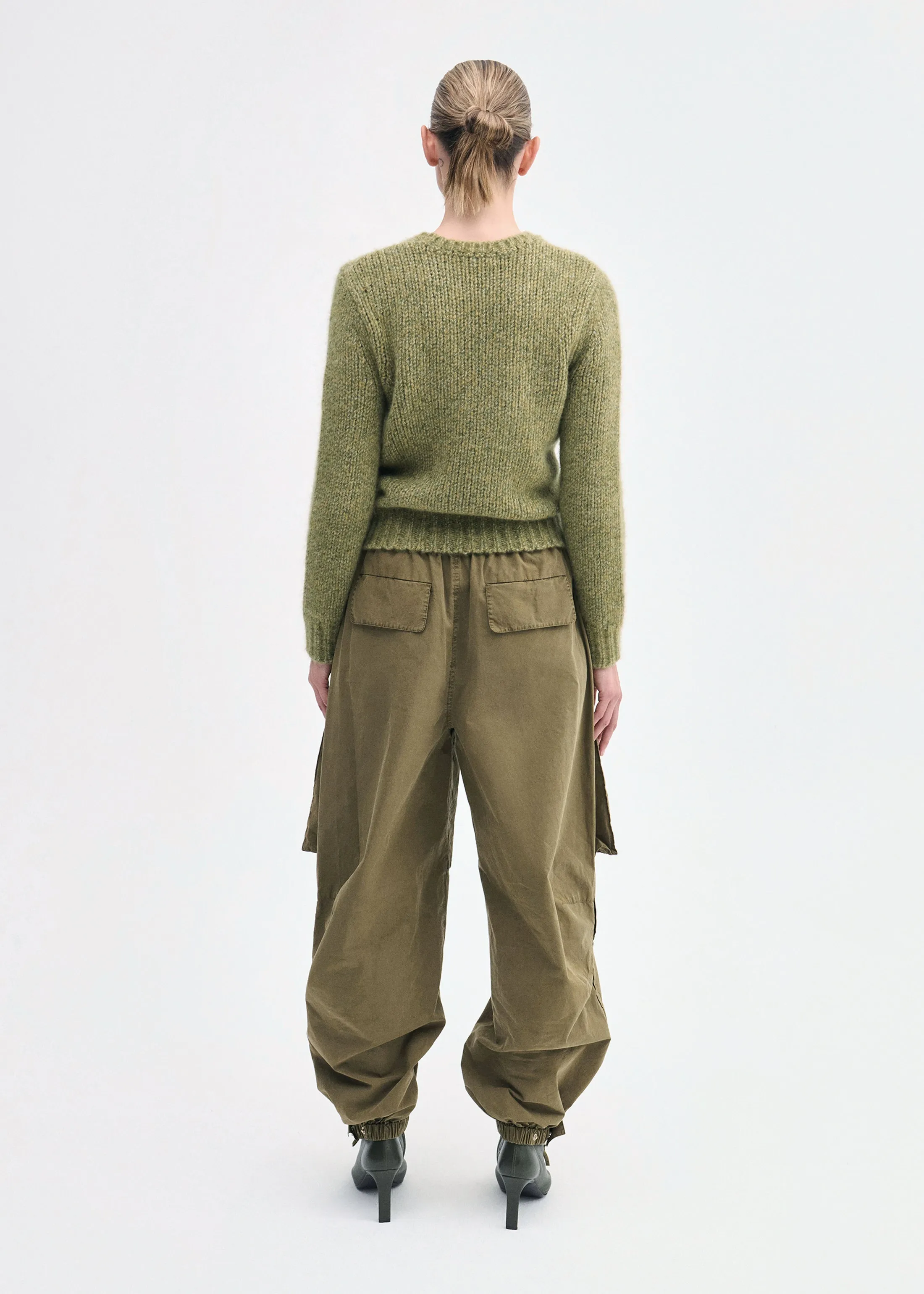 Fitted Crew Sweater in Cashmere Silk - Mossy sold by CO product image thumbnail 4
