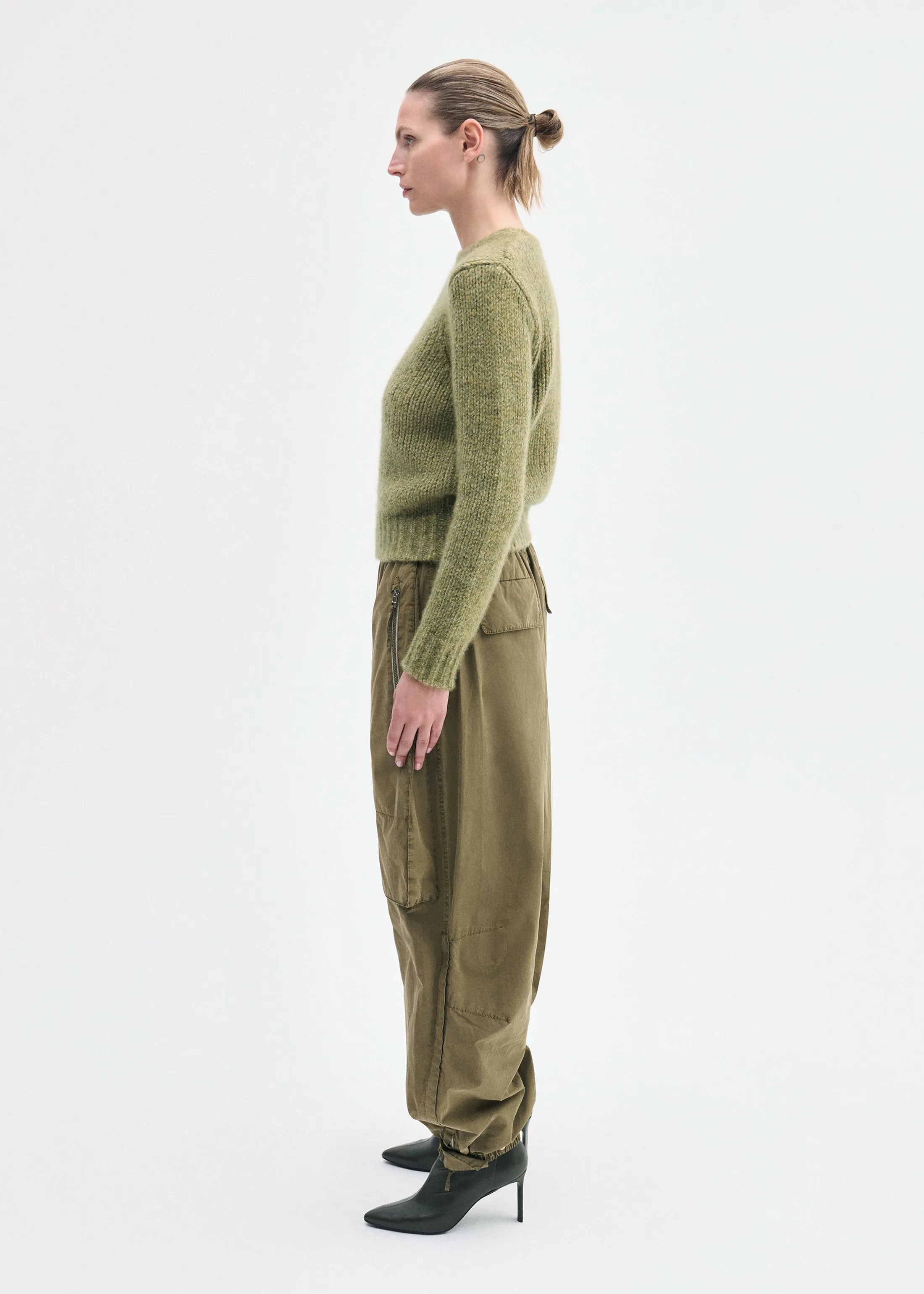 Fitted Crew Sweater in Cashmere Silk - Mossy sold by CO product image thumbnail 3