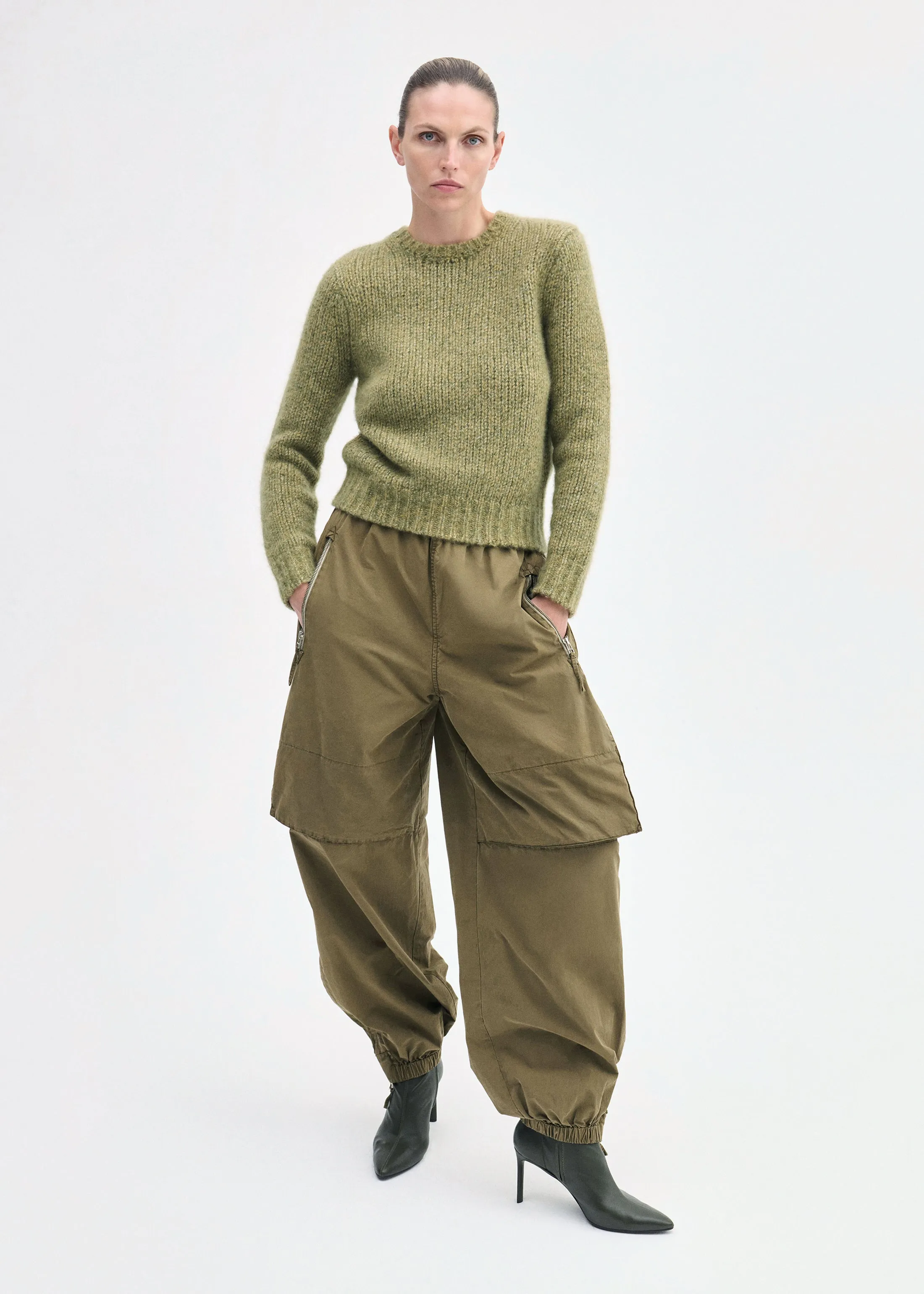 Fitted Crew Sweater in Cashmere Silk - Mossy sold by CO product image thumbnail 2