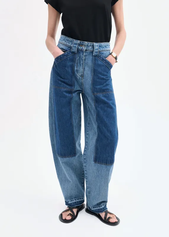 Patchwork Pant in Denim - Indigo sold by CO