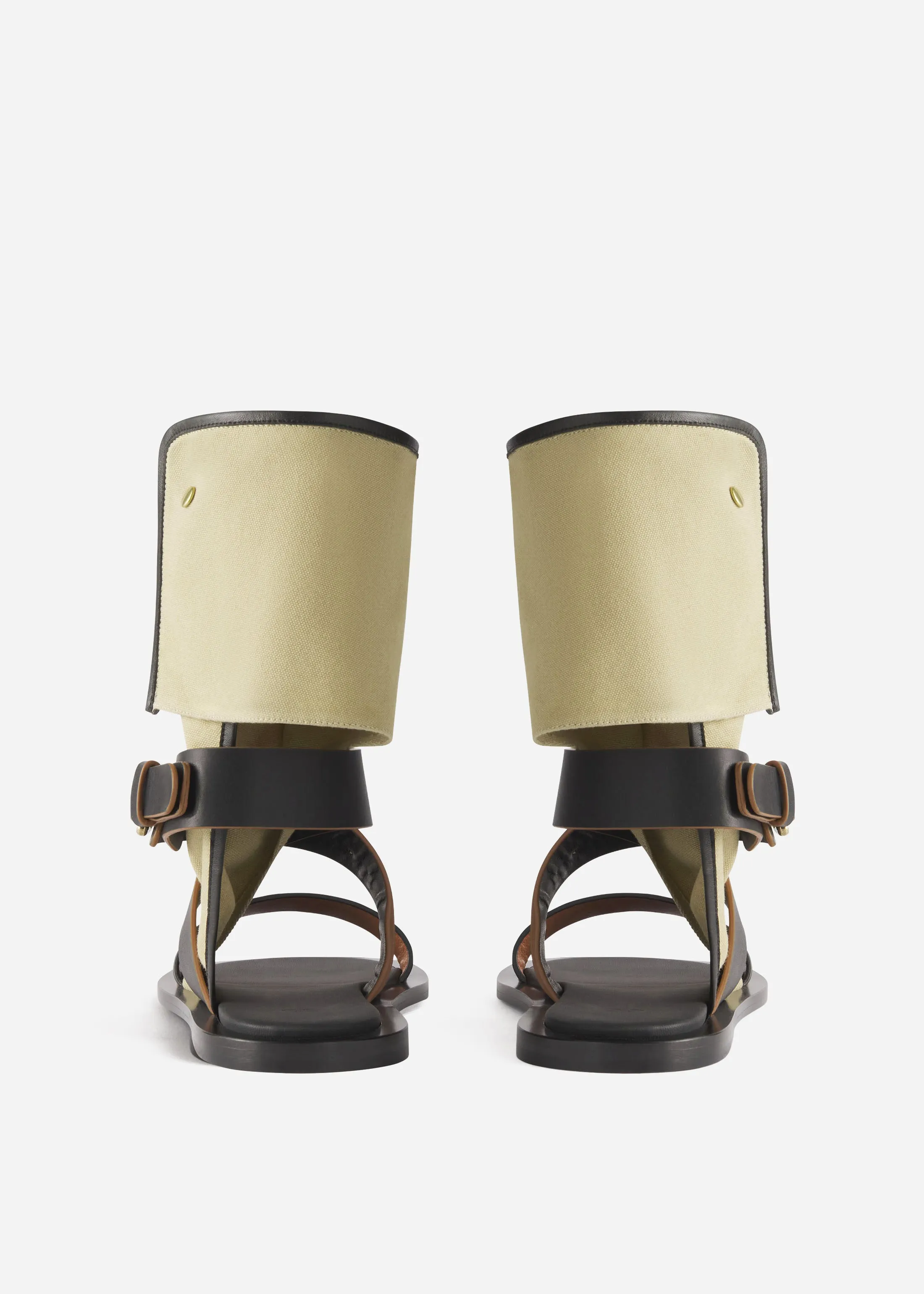 Canvas Gladiator Wrap Sandal in Ecru sold by CO product image thumbnail 3