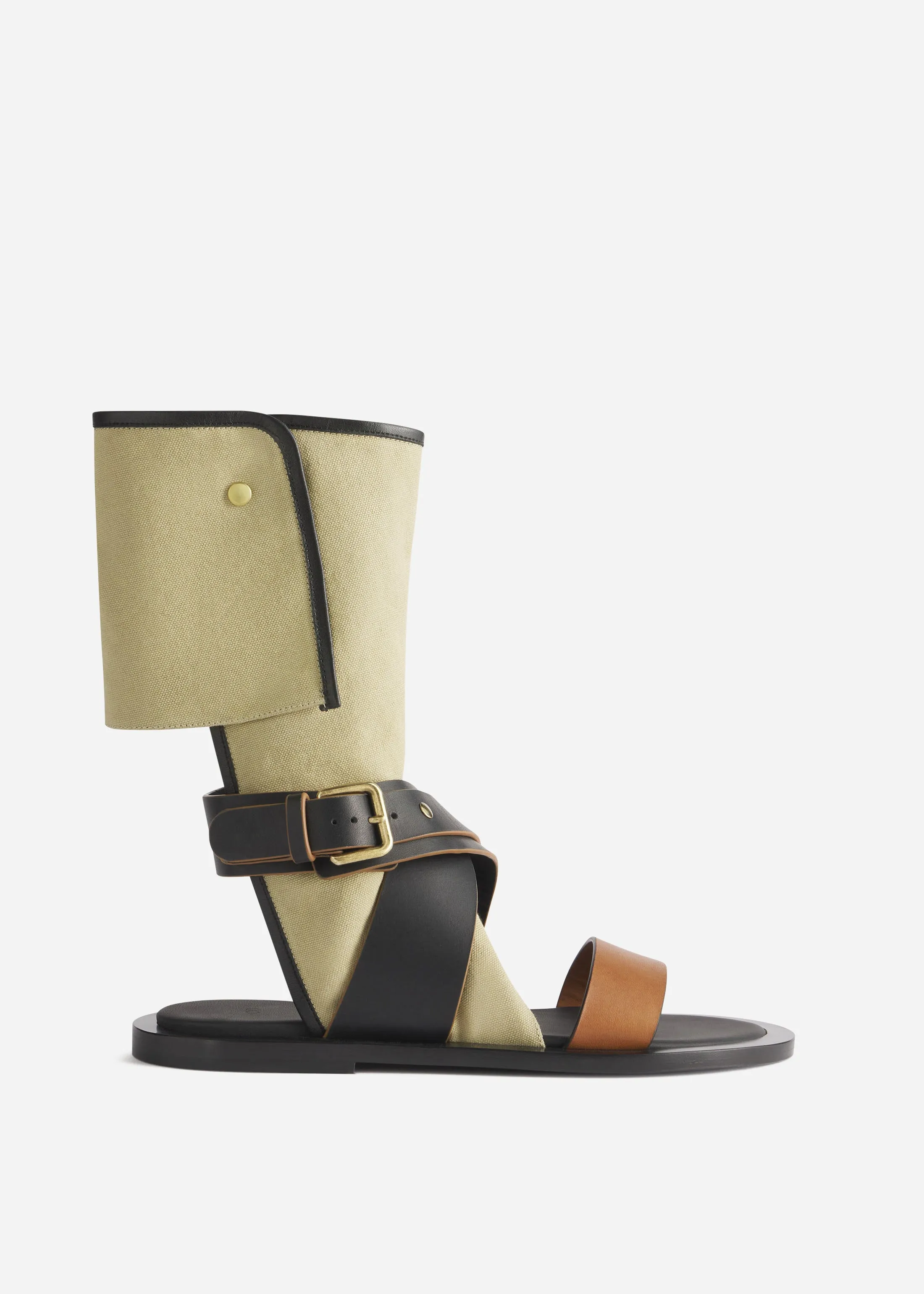 Canvas Gladiator Wrap Sandal in Ecru sold by CO