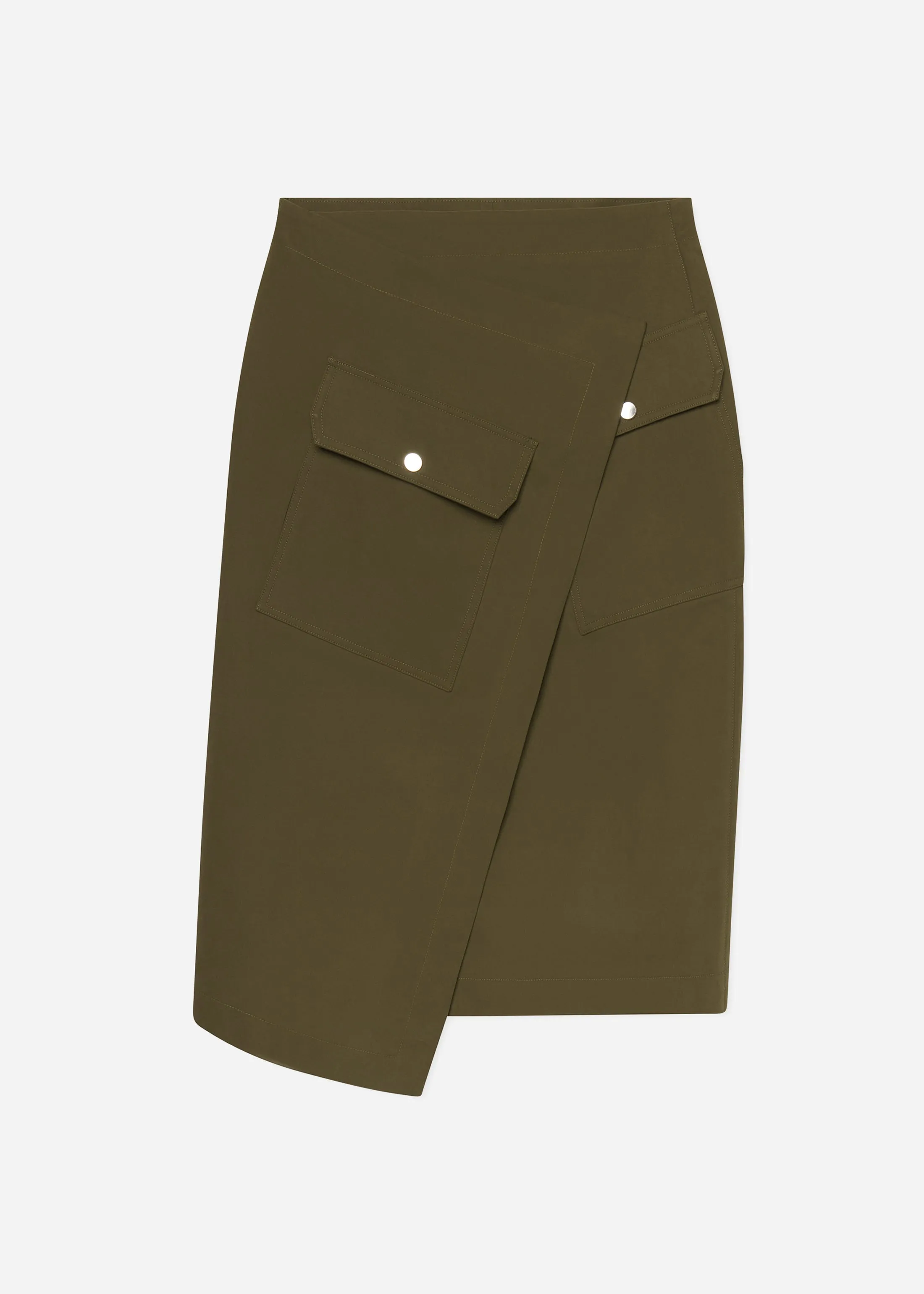 Wrap Skirt in Brushed Cotton - Olive sold by CO product image thumbnail 4