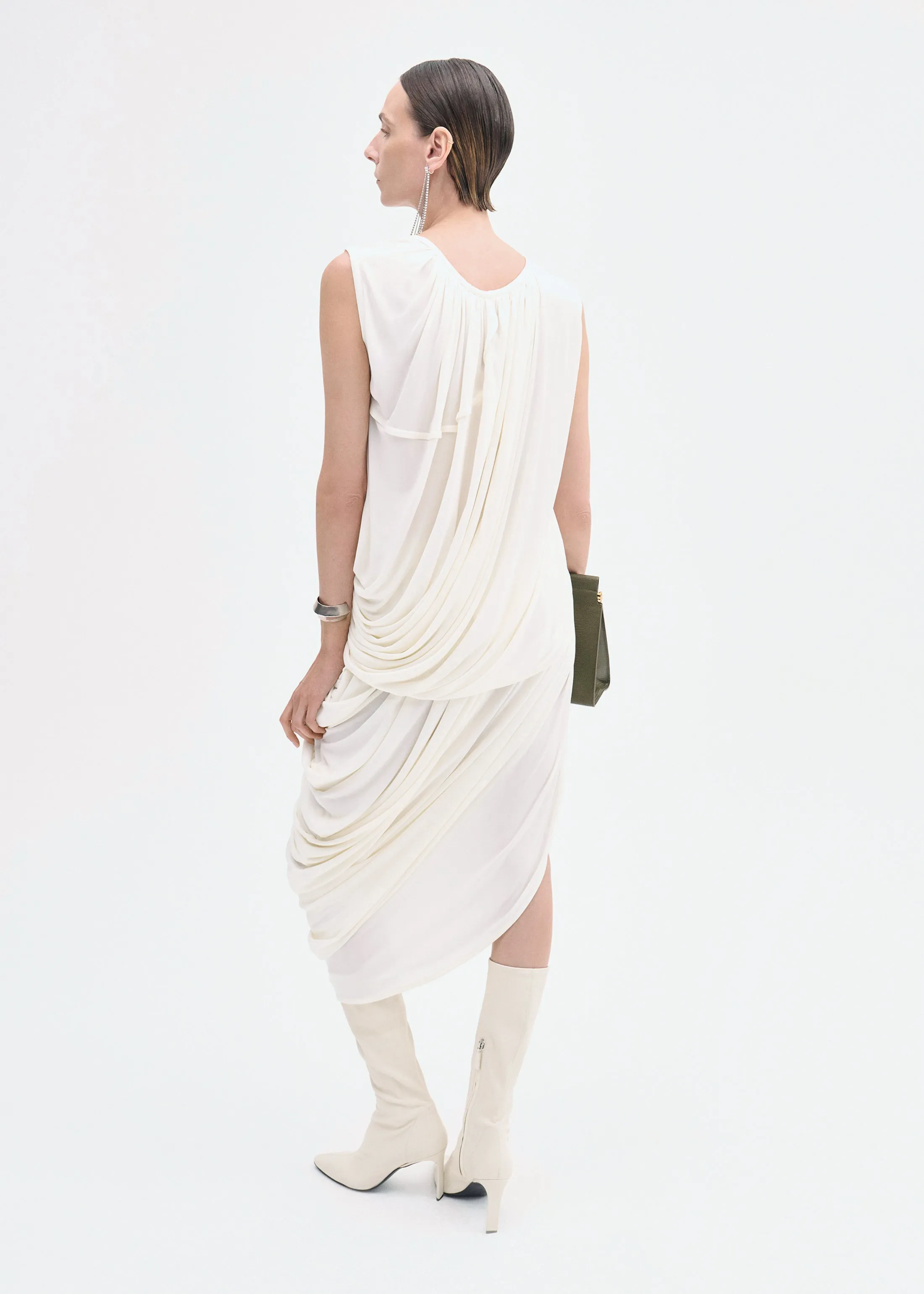Draped Skirt in Crepe Jersey - Ivory sold by CO product image thumbnail 3