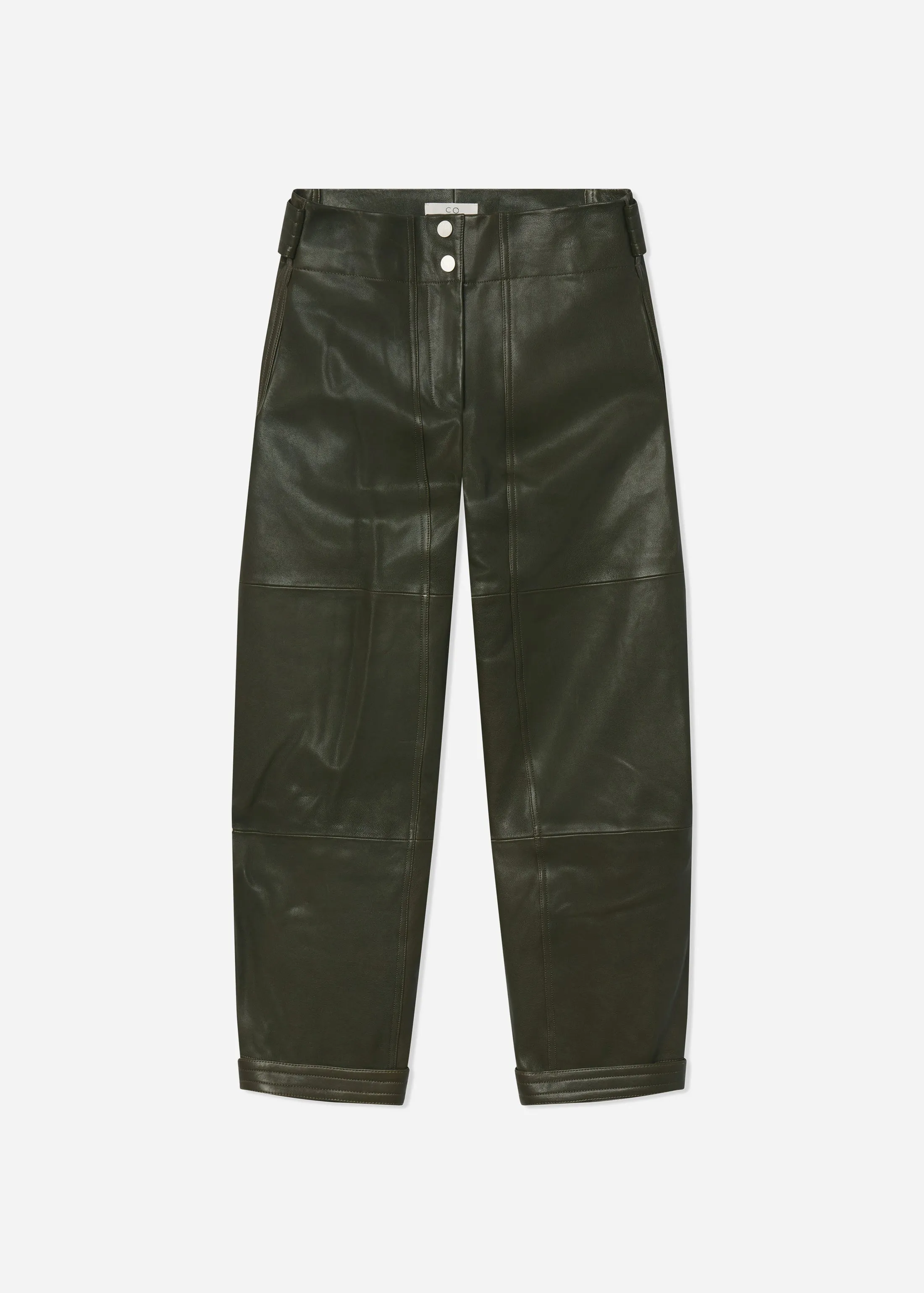 Curved Trouser in Leather - Olive sold by CO product image thumbnail 5