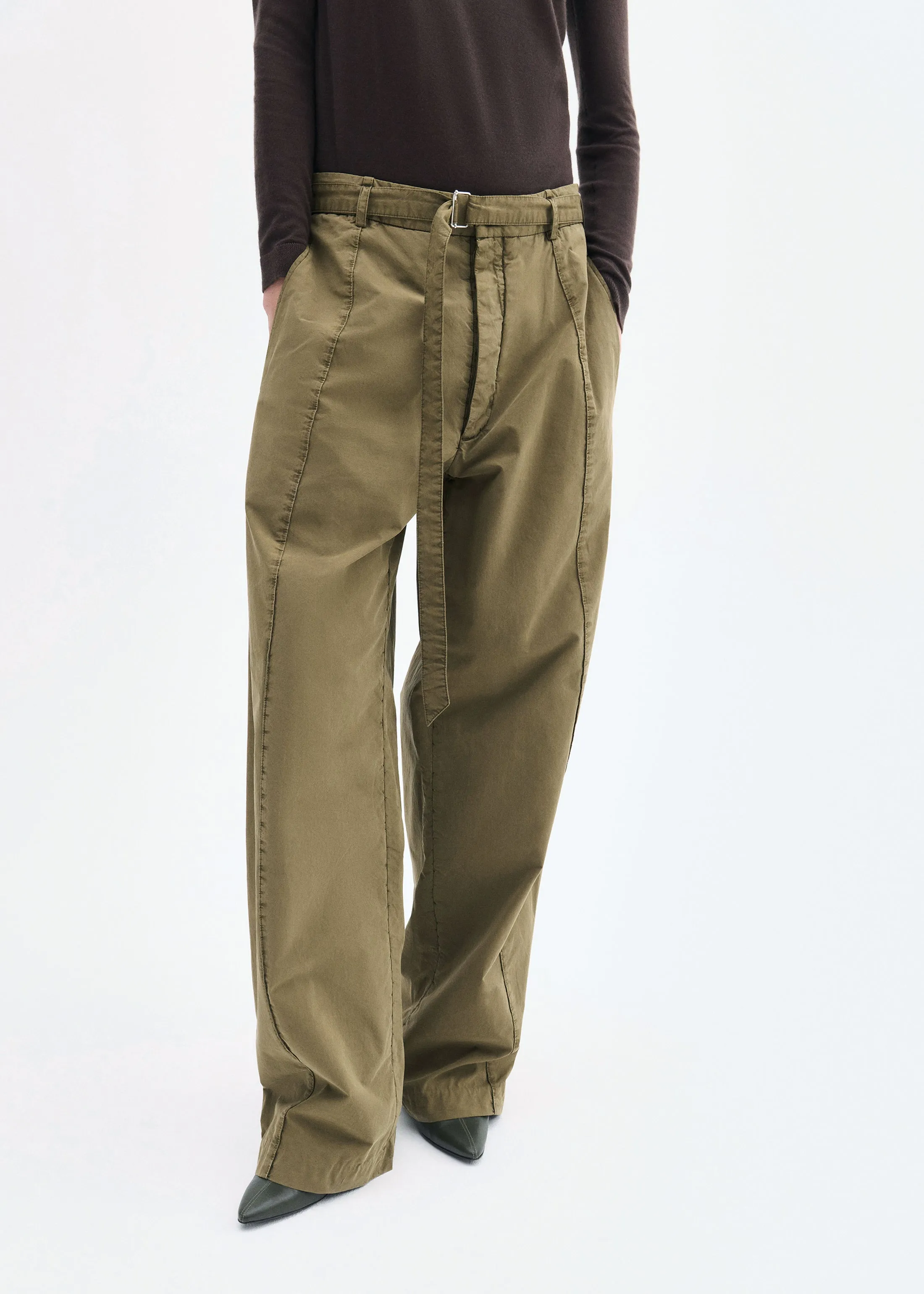 Drop Waist Pant in Cotton Twill - Olive sold by CO product image thumbnail 2